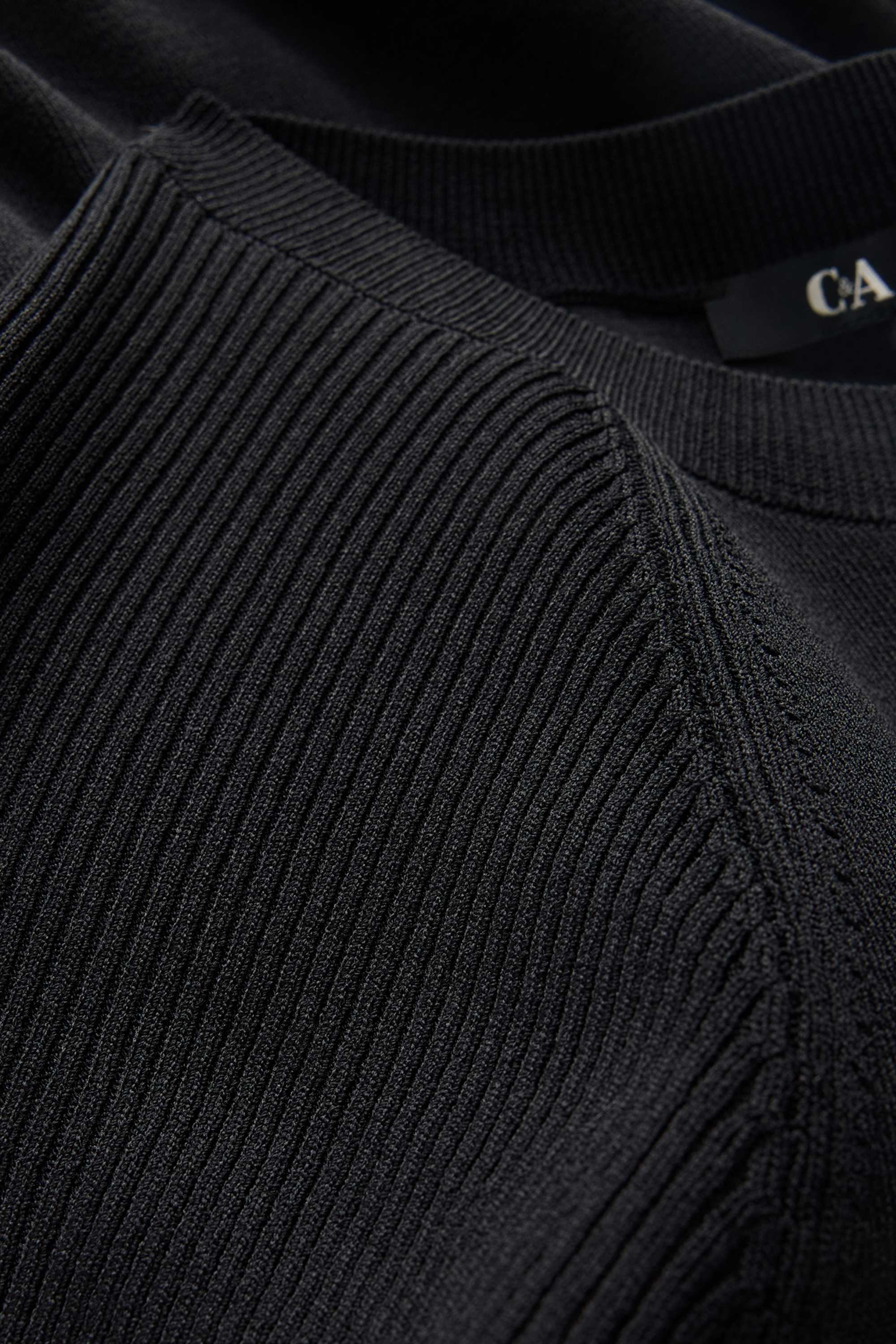 Knitted jumper - short sleeve black