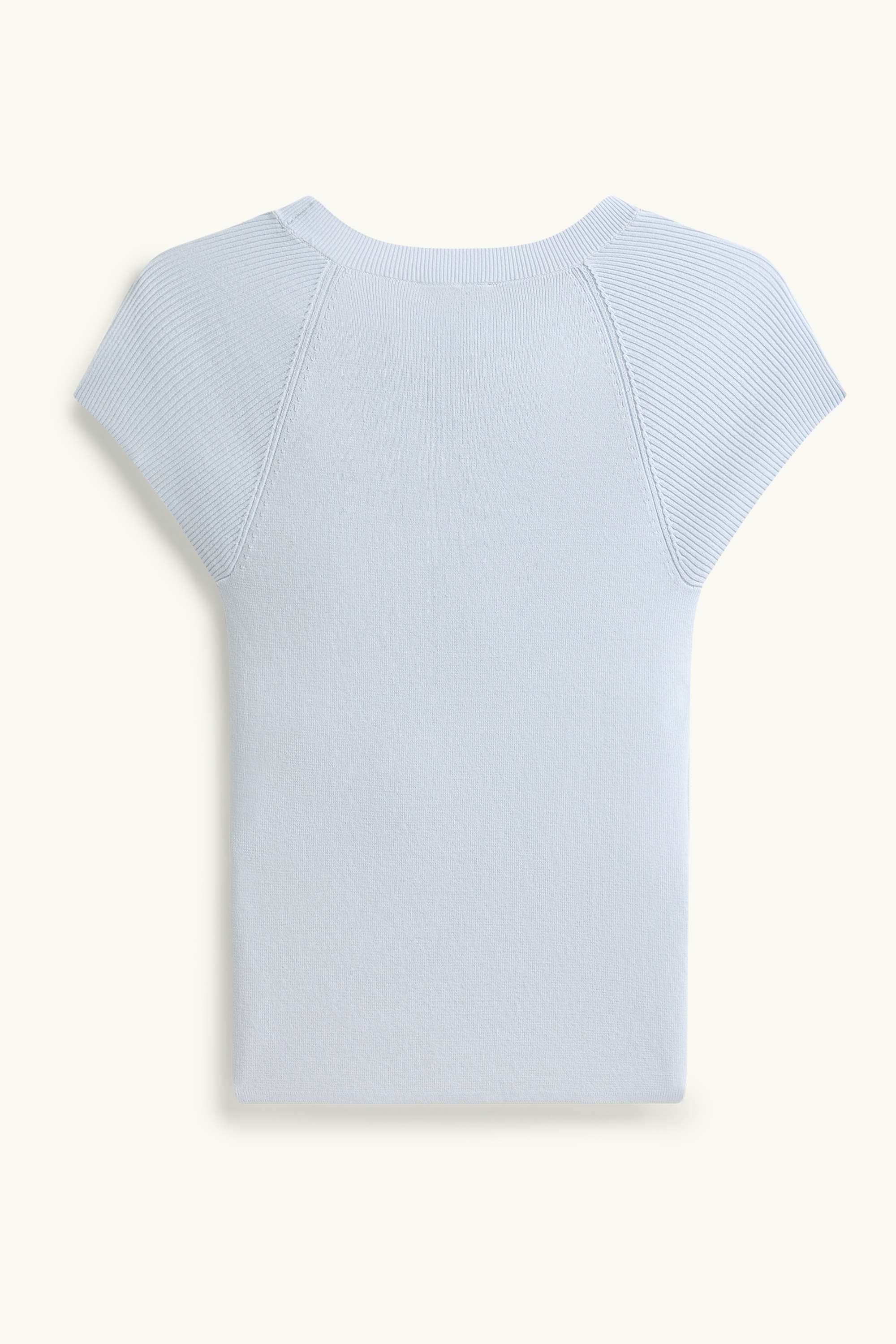 Knitted jumper - short sleeve light blue