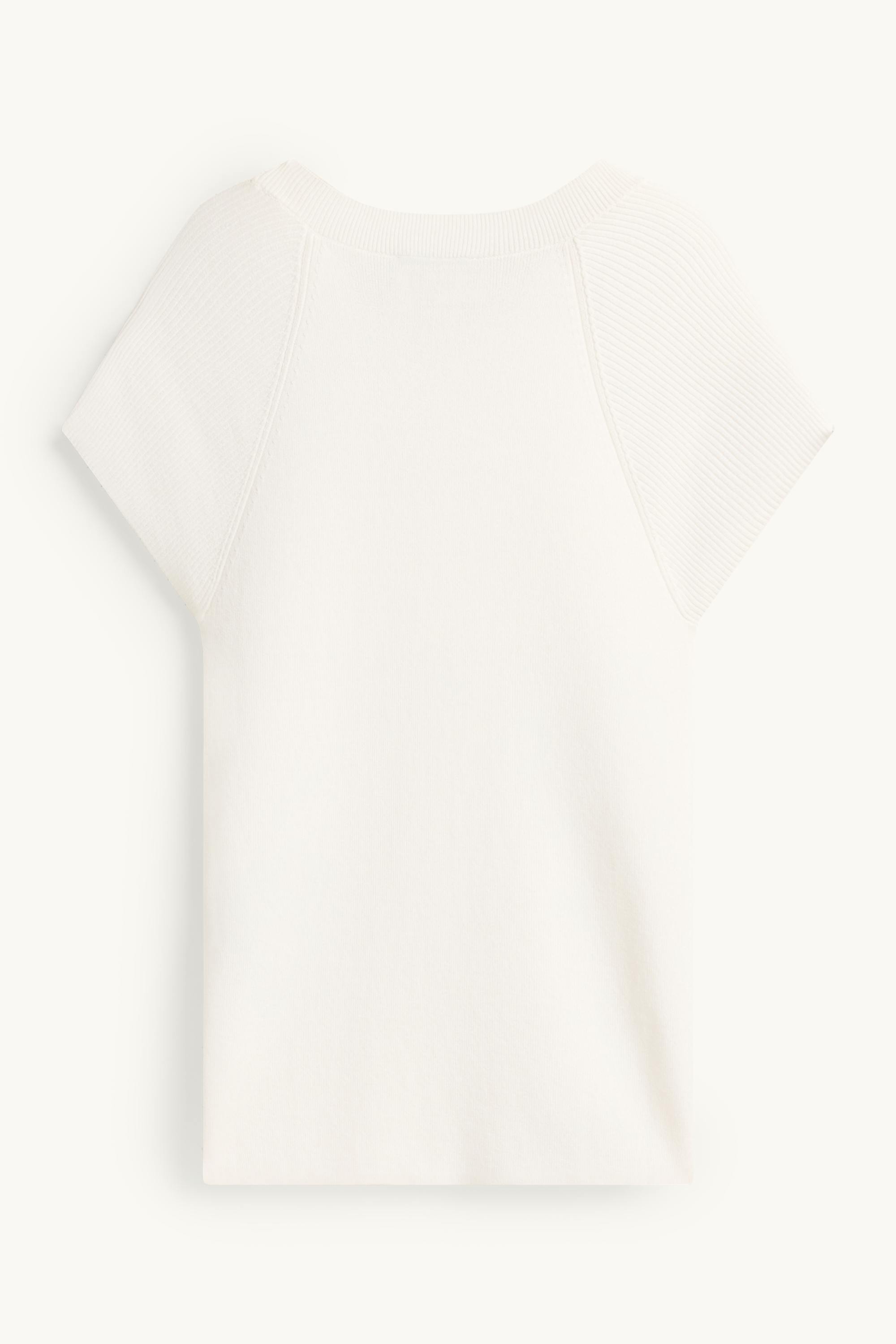 Knitted jumper - short sleeve white
