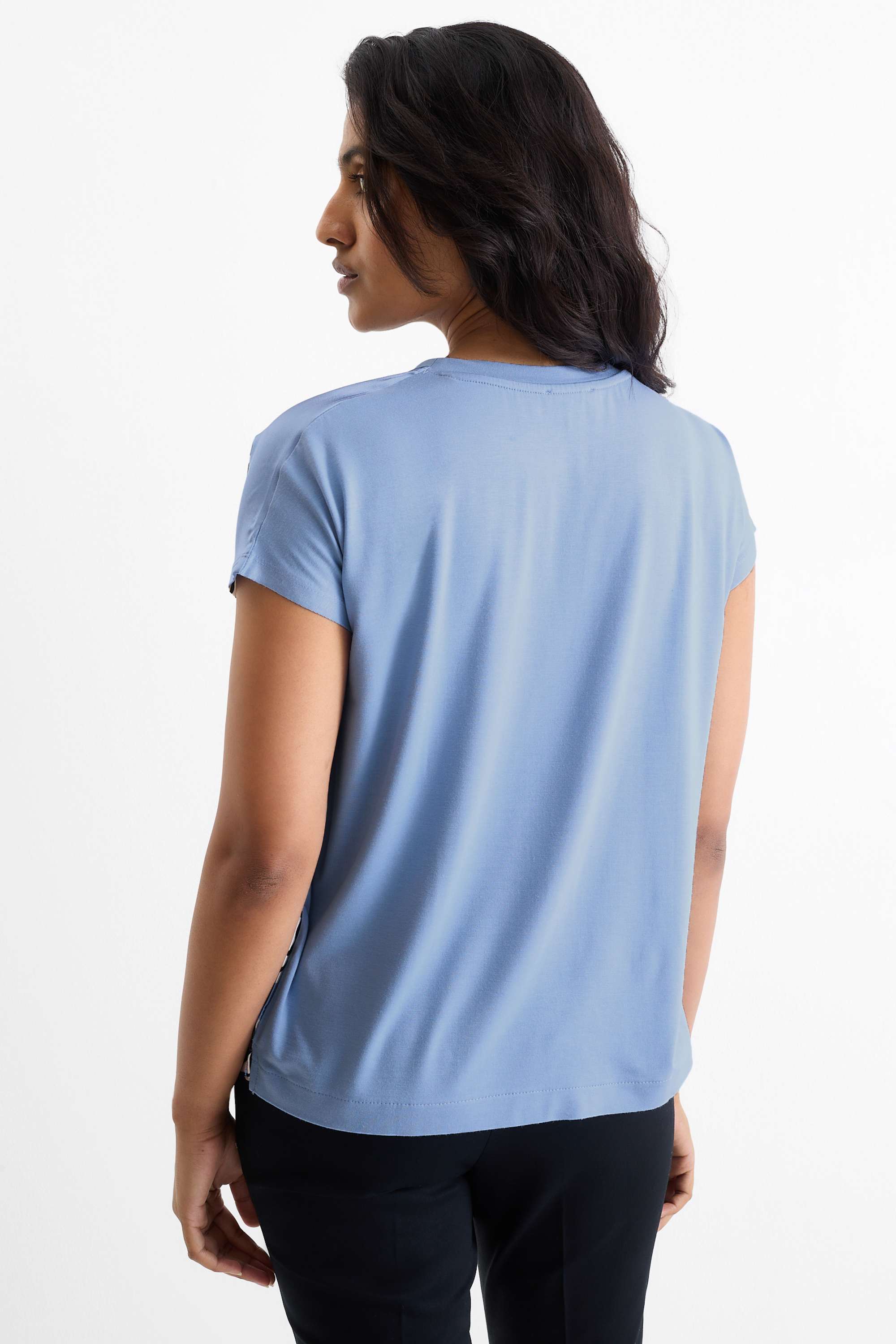 T-shirt - regular fit - floral light blue