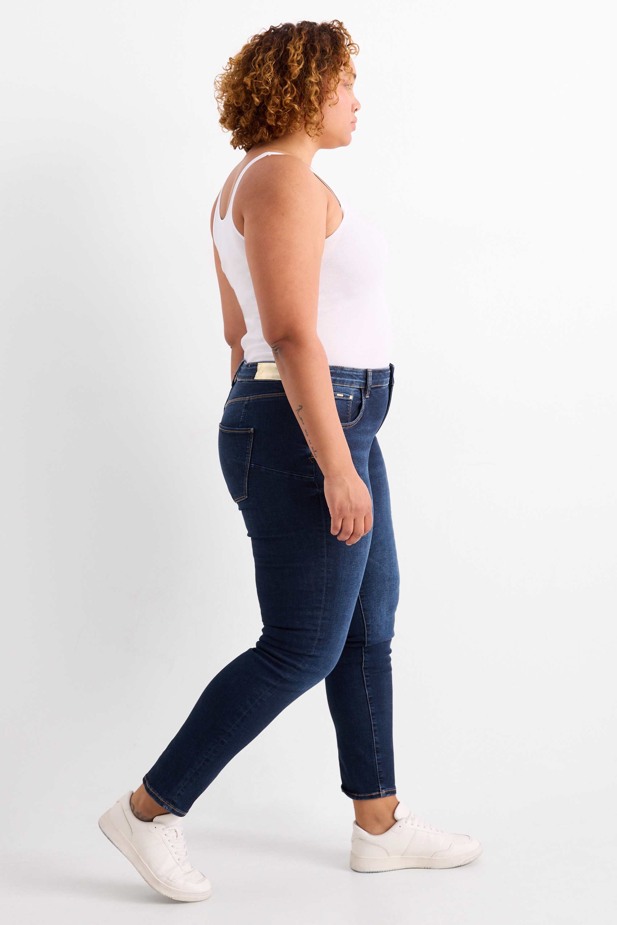 Slim jeans - mid-rise waist - shaping jeans - LYCRA® dark blue
