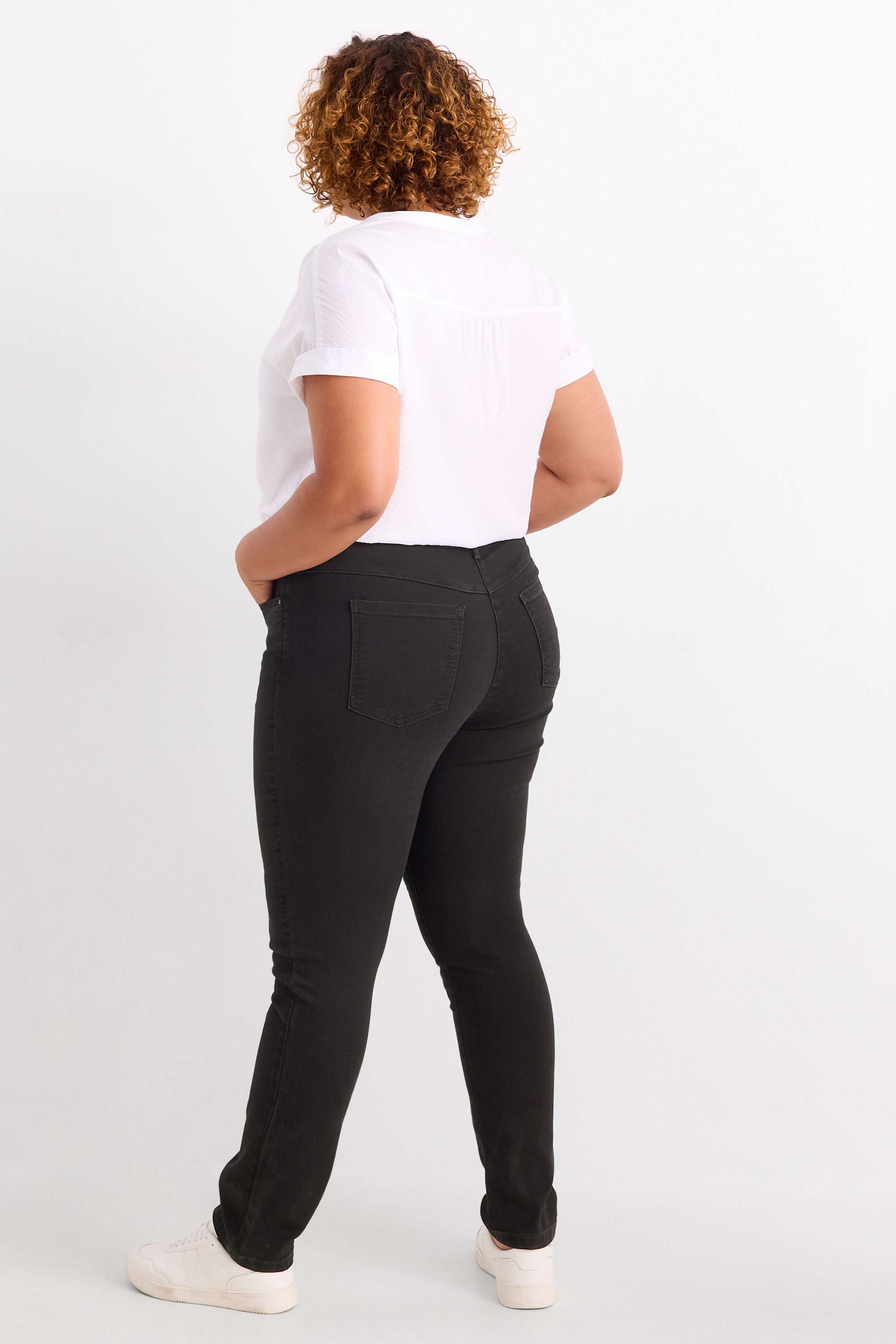 Slim jeans - mid-rise waist black
