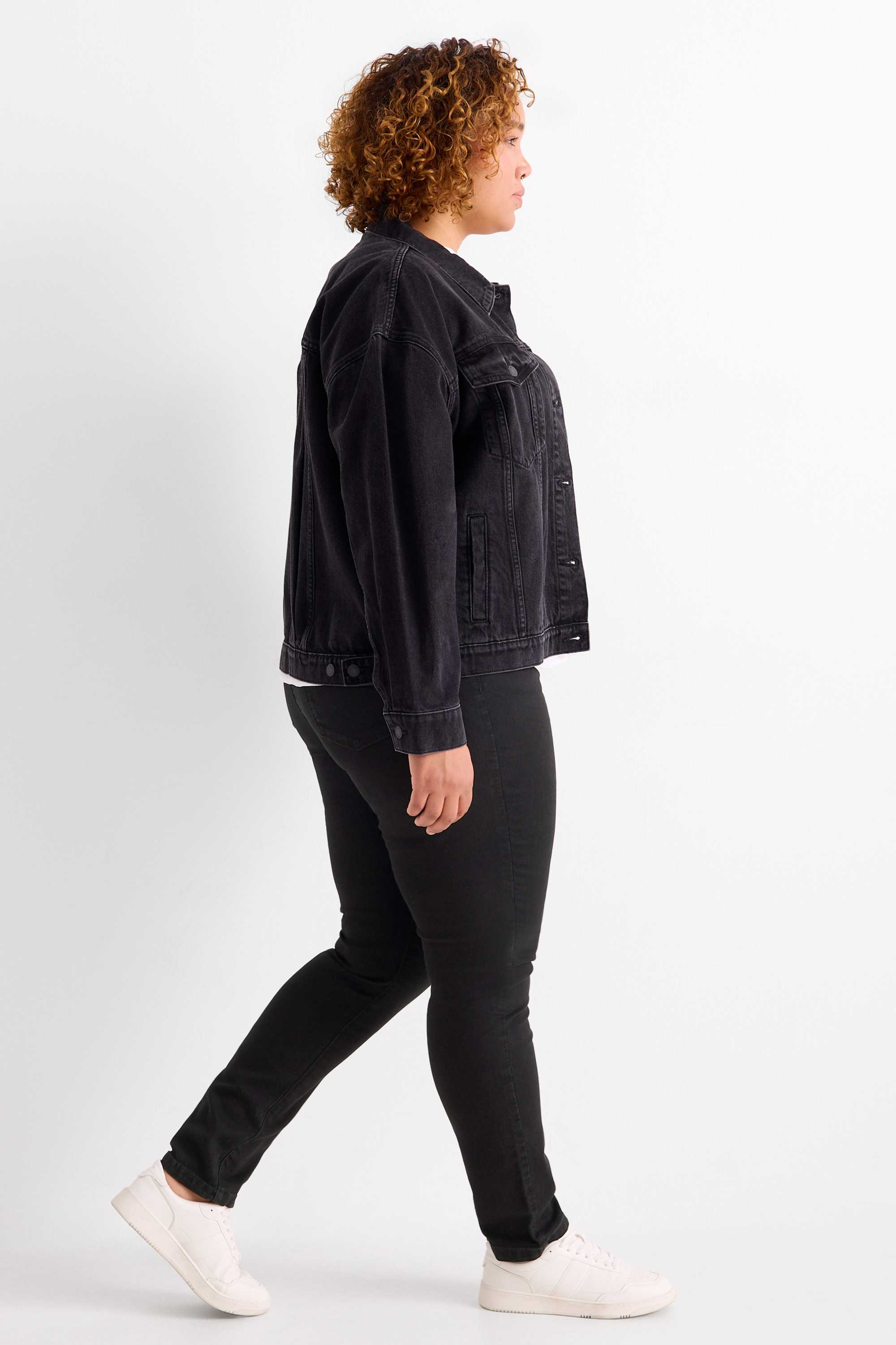 Slim jeans - mid-rise waist black