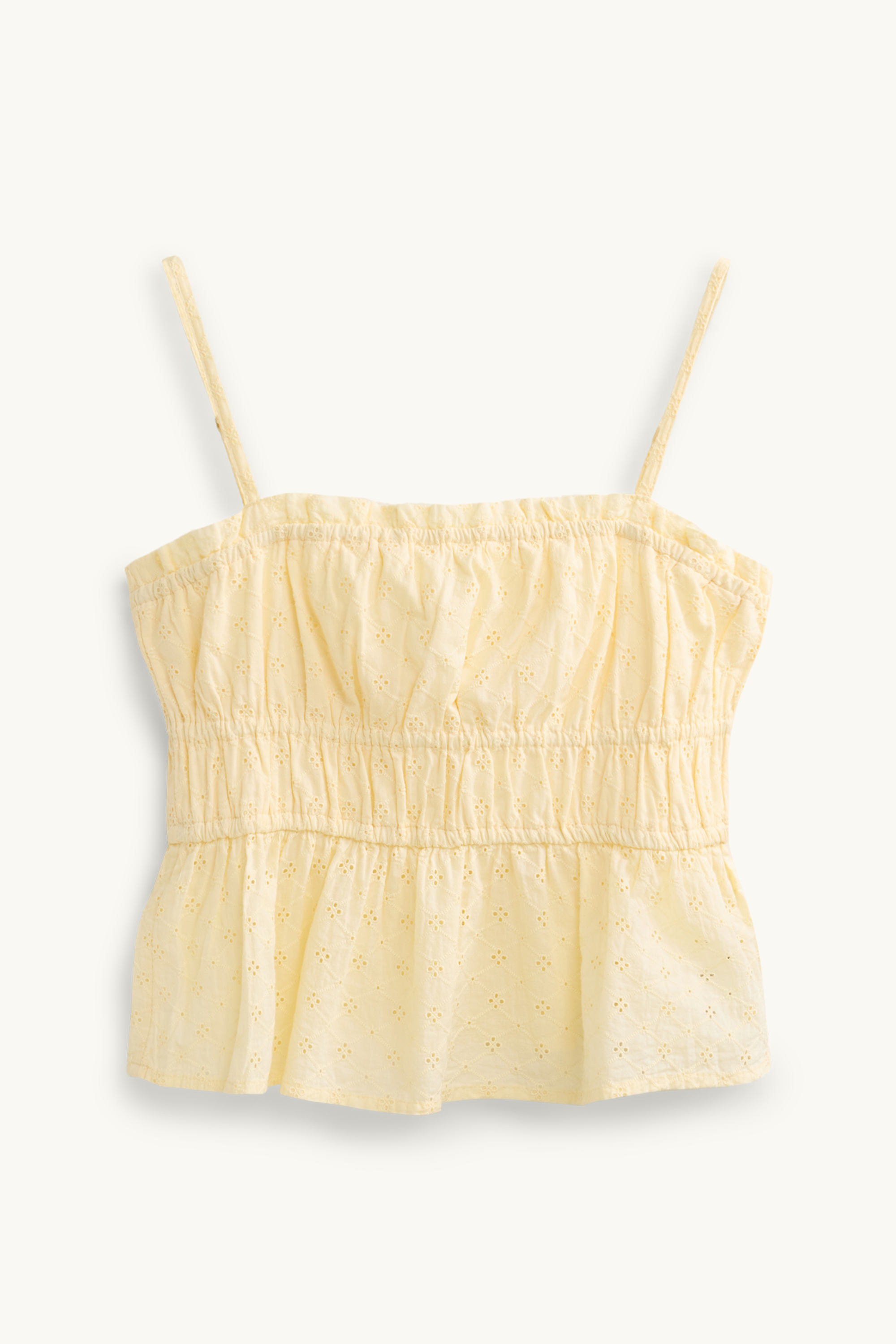 Blouse top - broderie anglaise light yellow