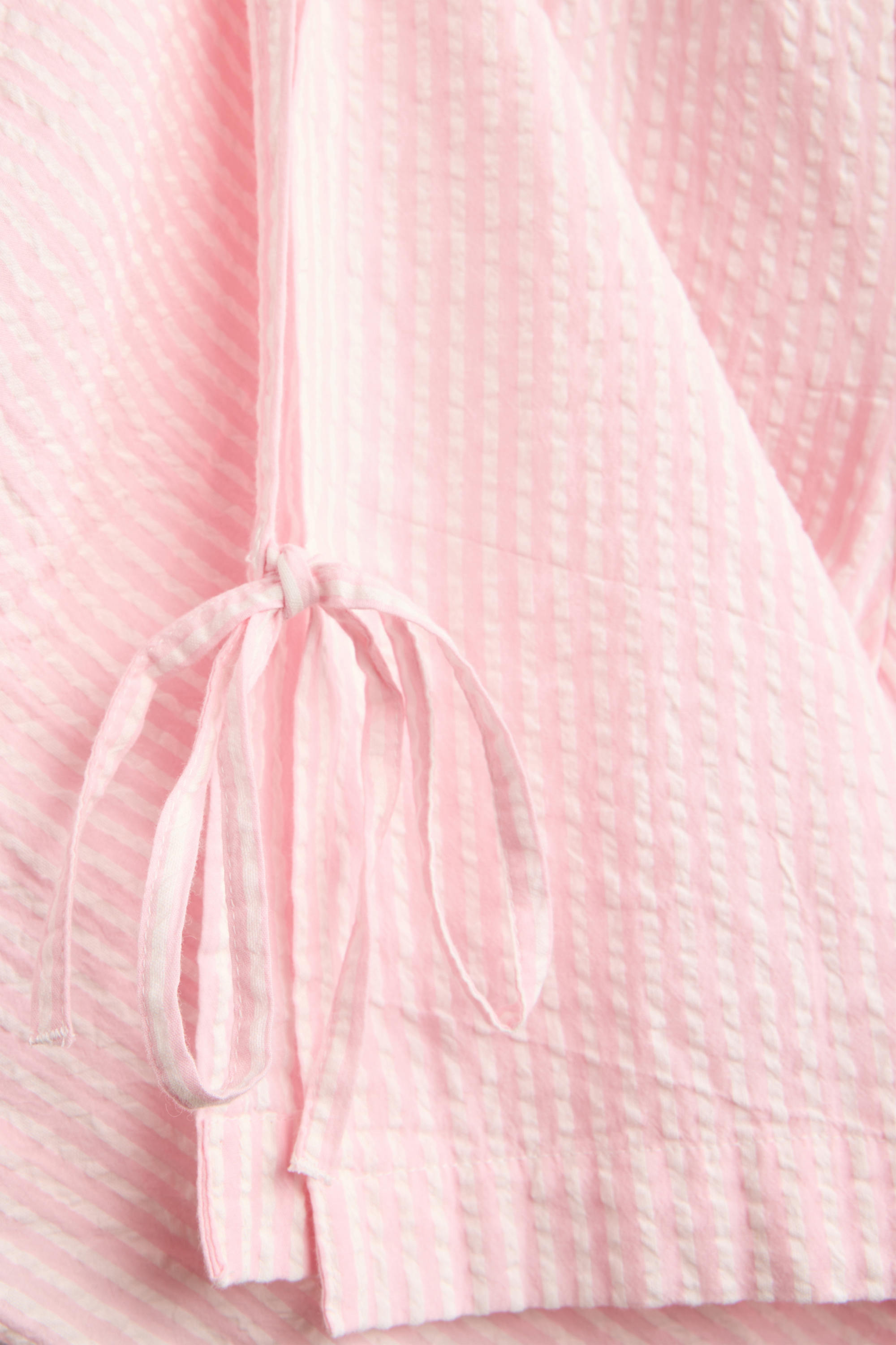 Cheesecloth trousers - mid-rise waist - wide leg - striped rose