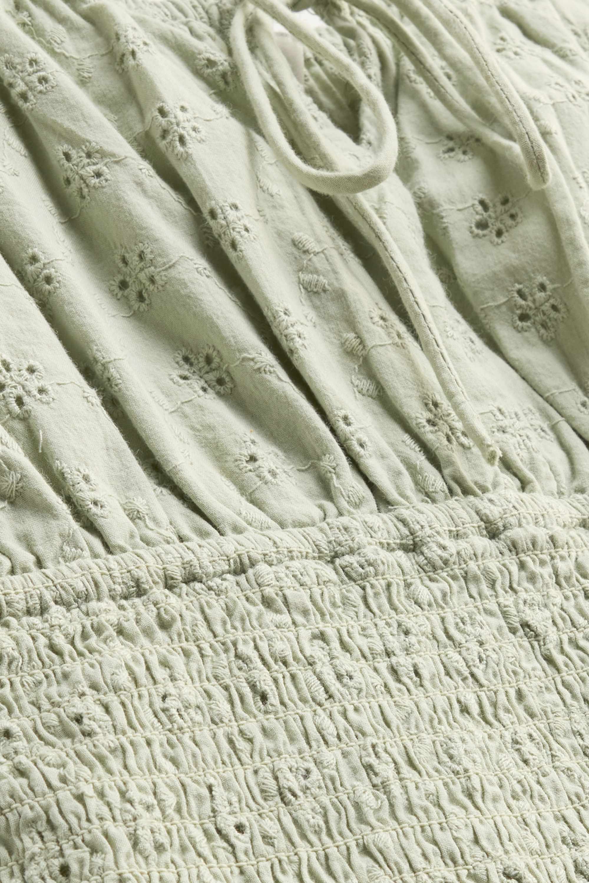 Cropped blouse - broderie anglaise light green