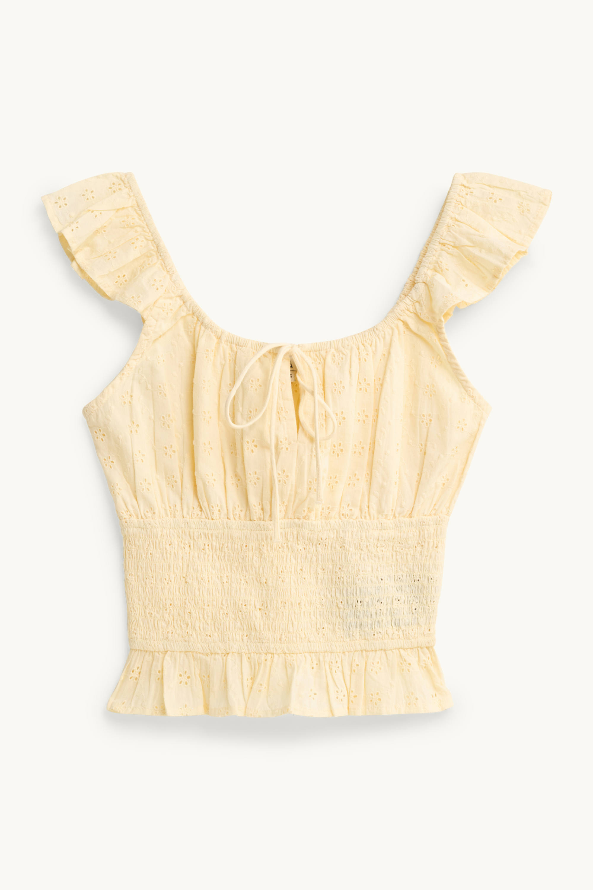 Cropped blouse - broderie anglaise apricot