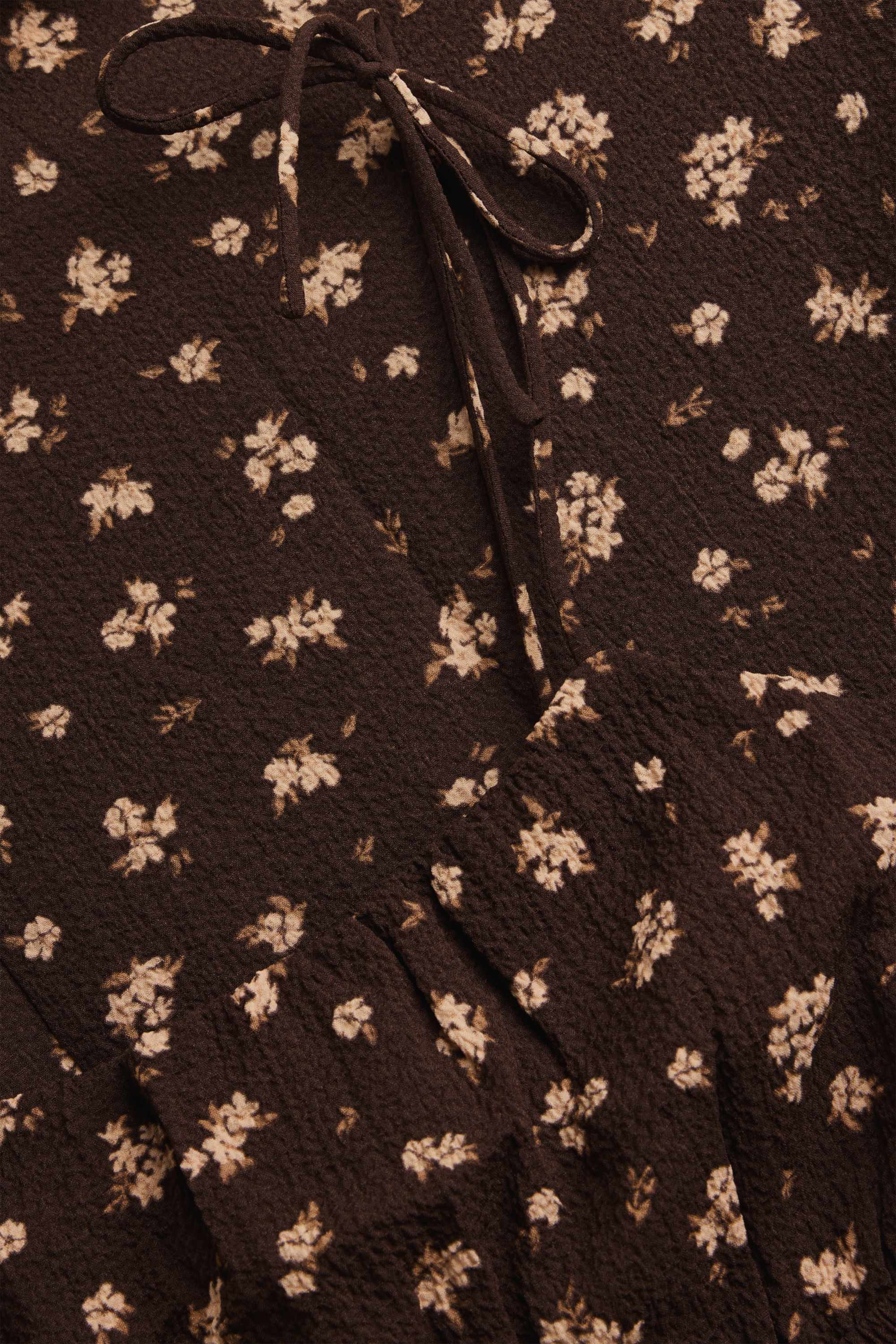 Dress - floral brown