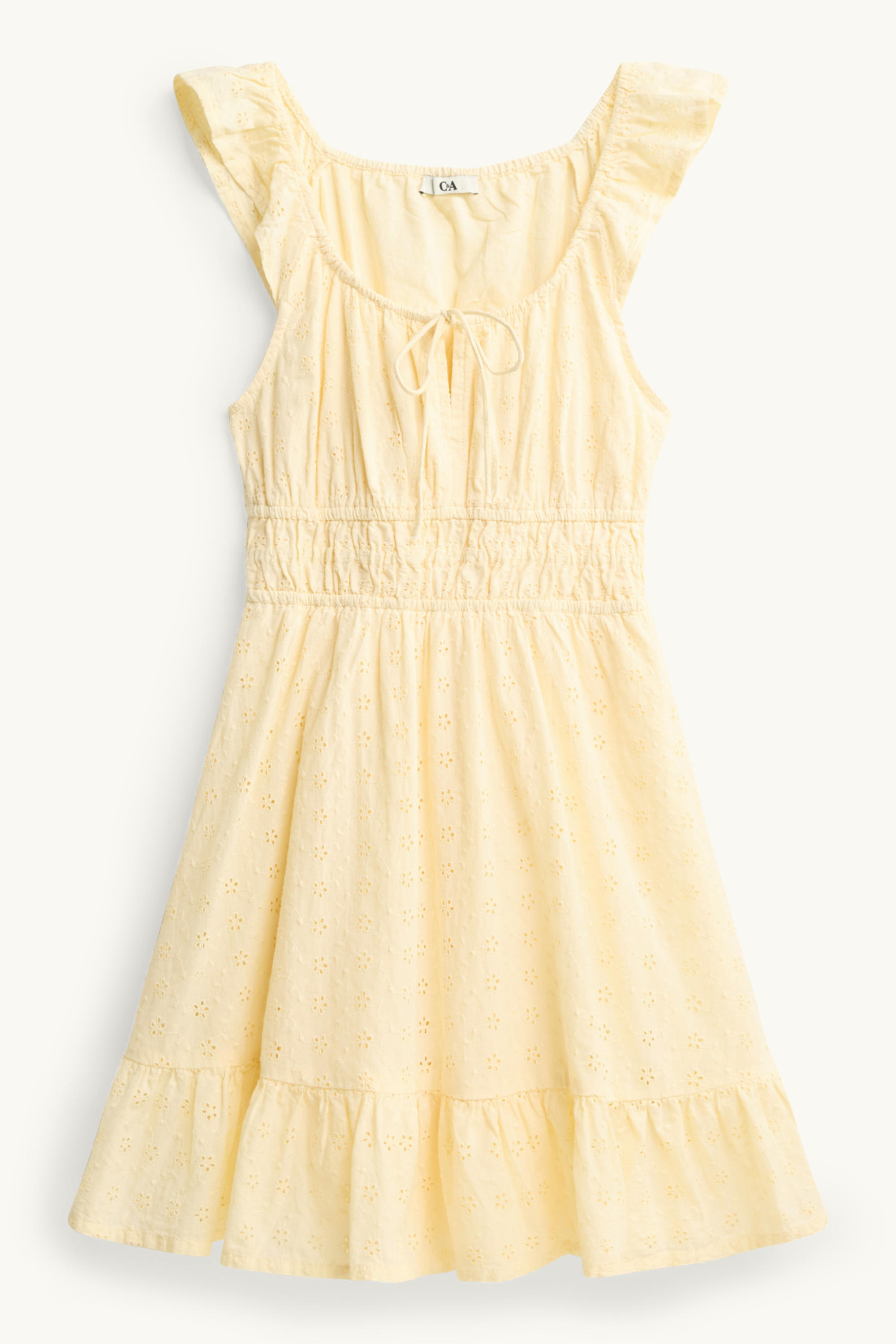 Dress - broderie anglaise yellow