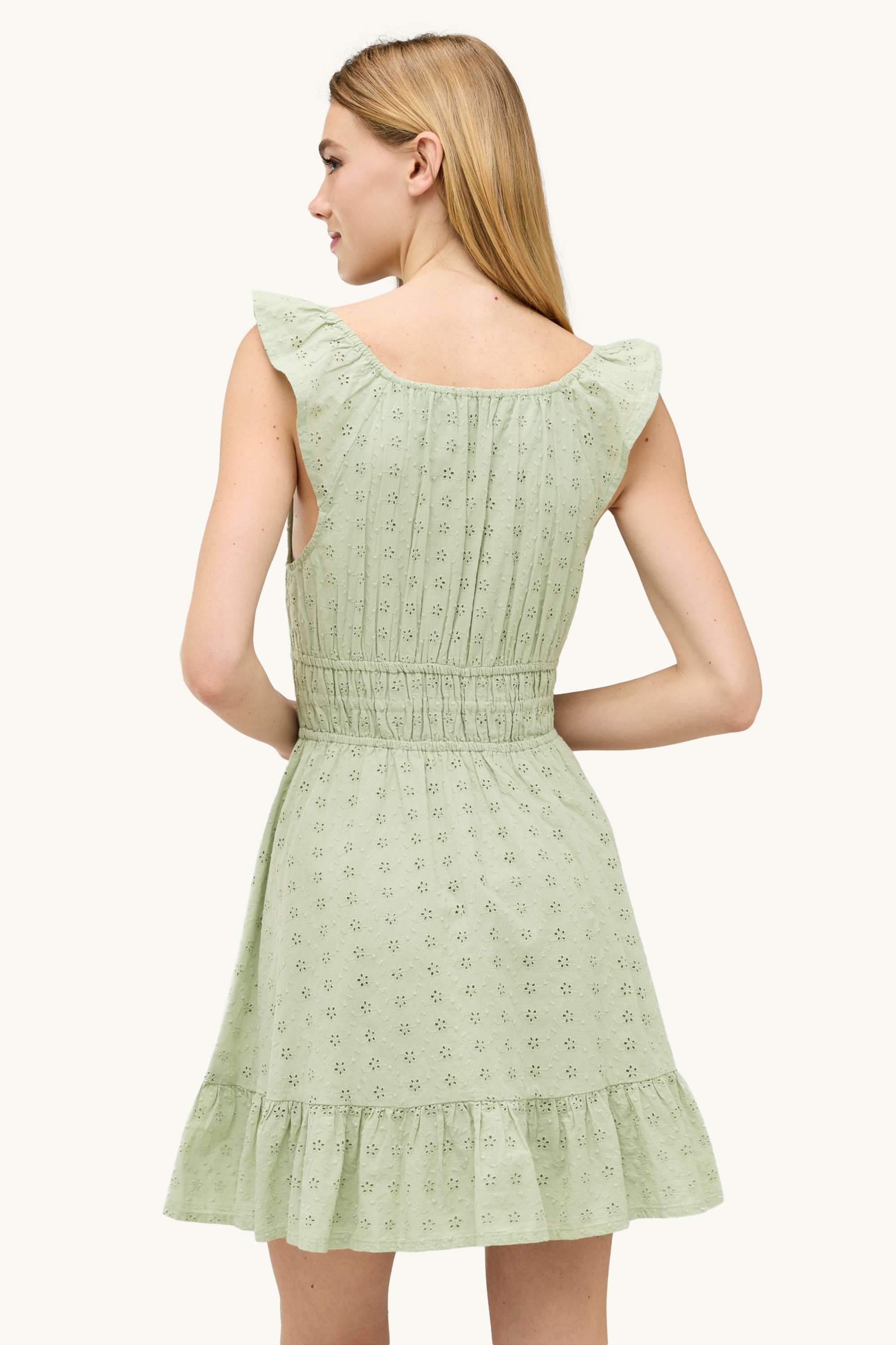 Dress - broderie anglaise light green