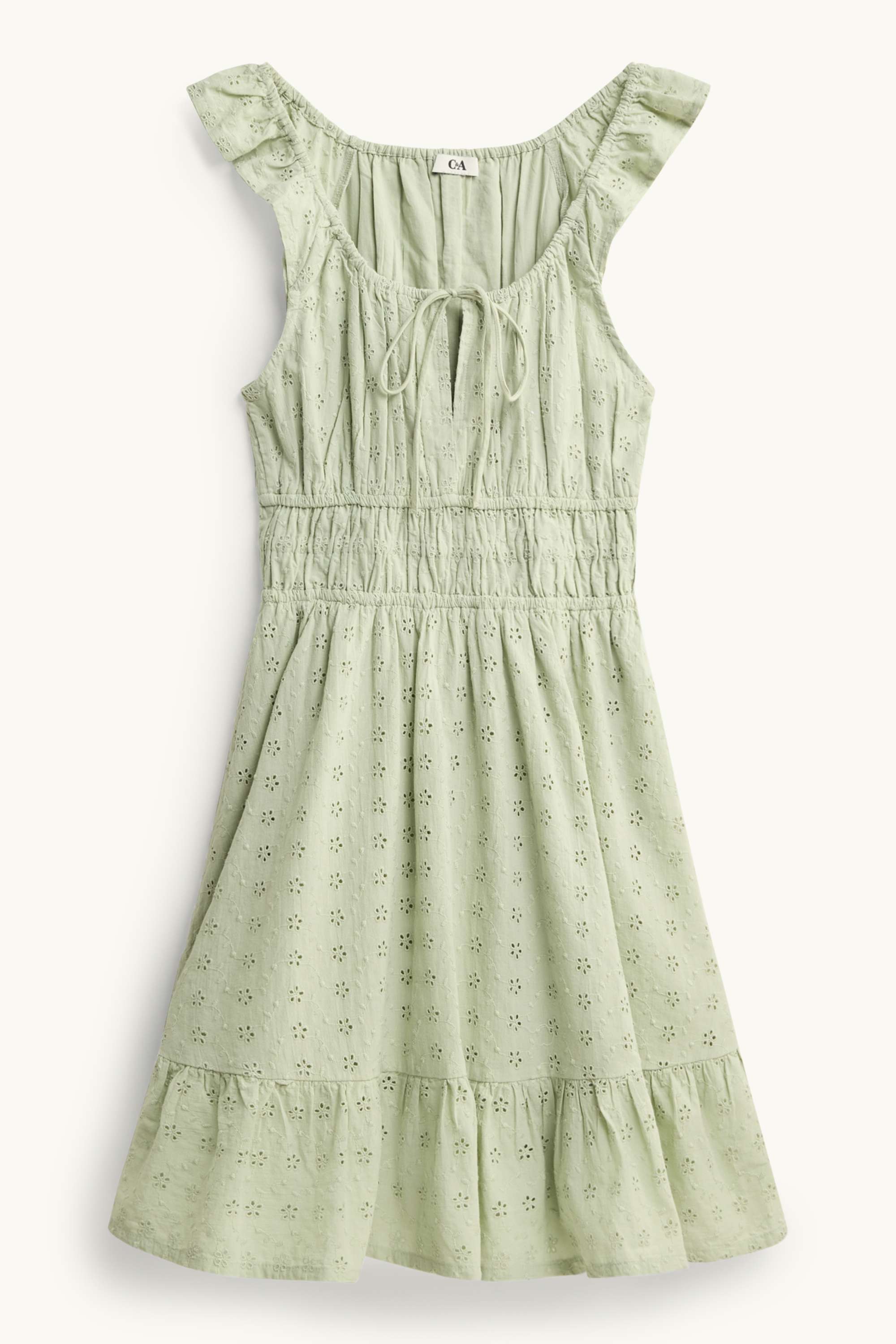 Dress - broderie anglaise light green