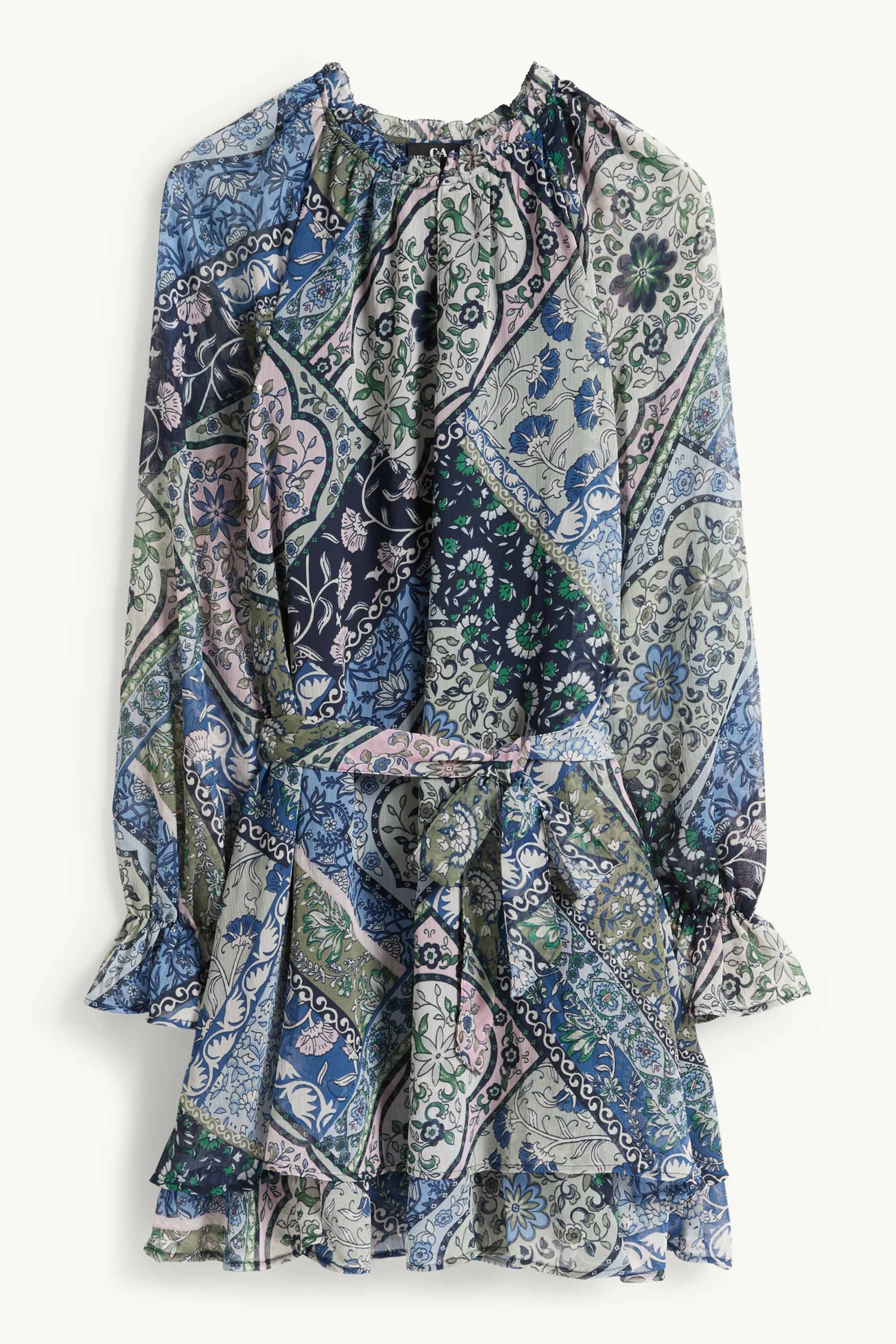 Chiffon dress - patterned dark blue
