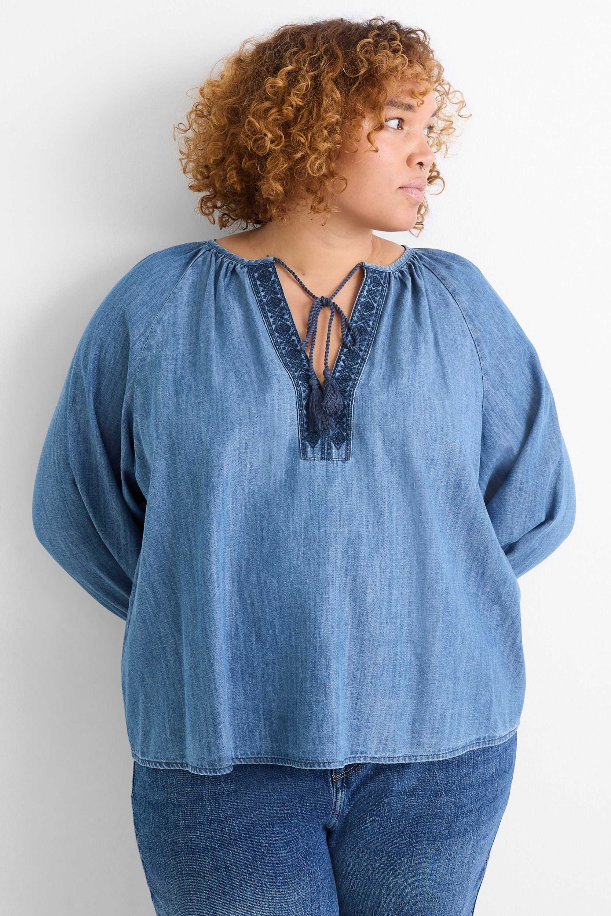 Tunic - denim look blue denim