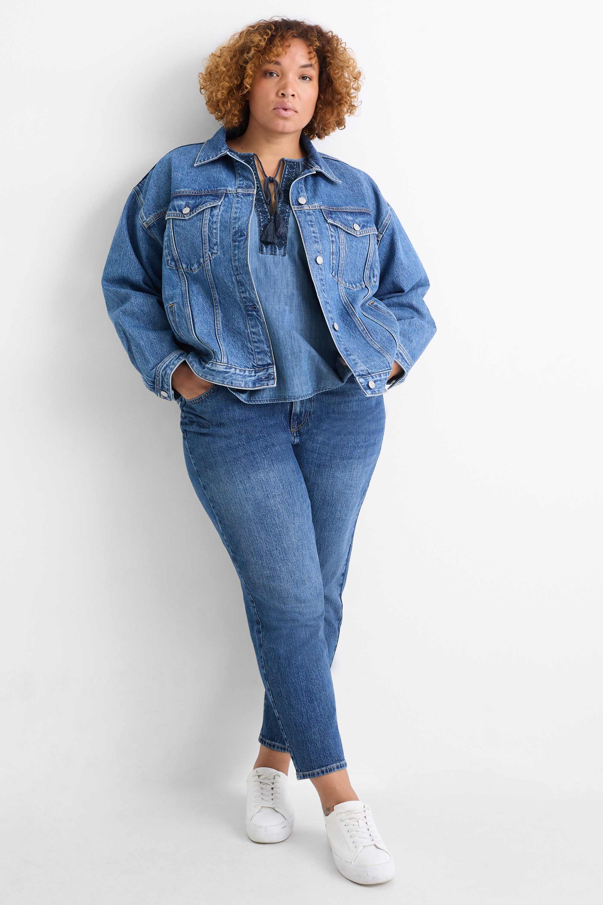 Tunic - denim look blue denim