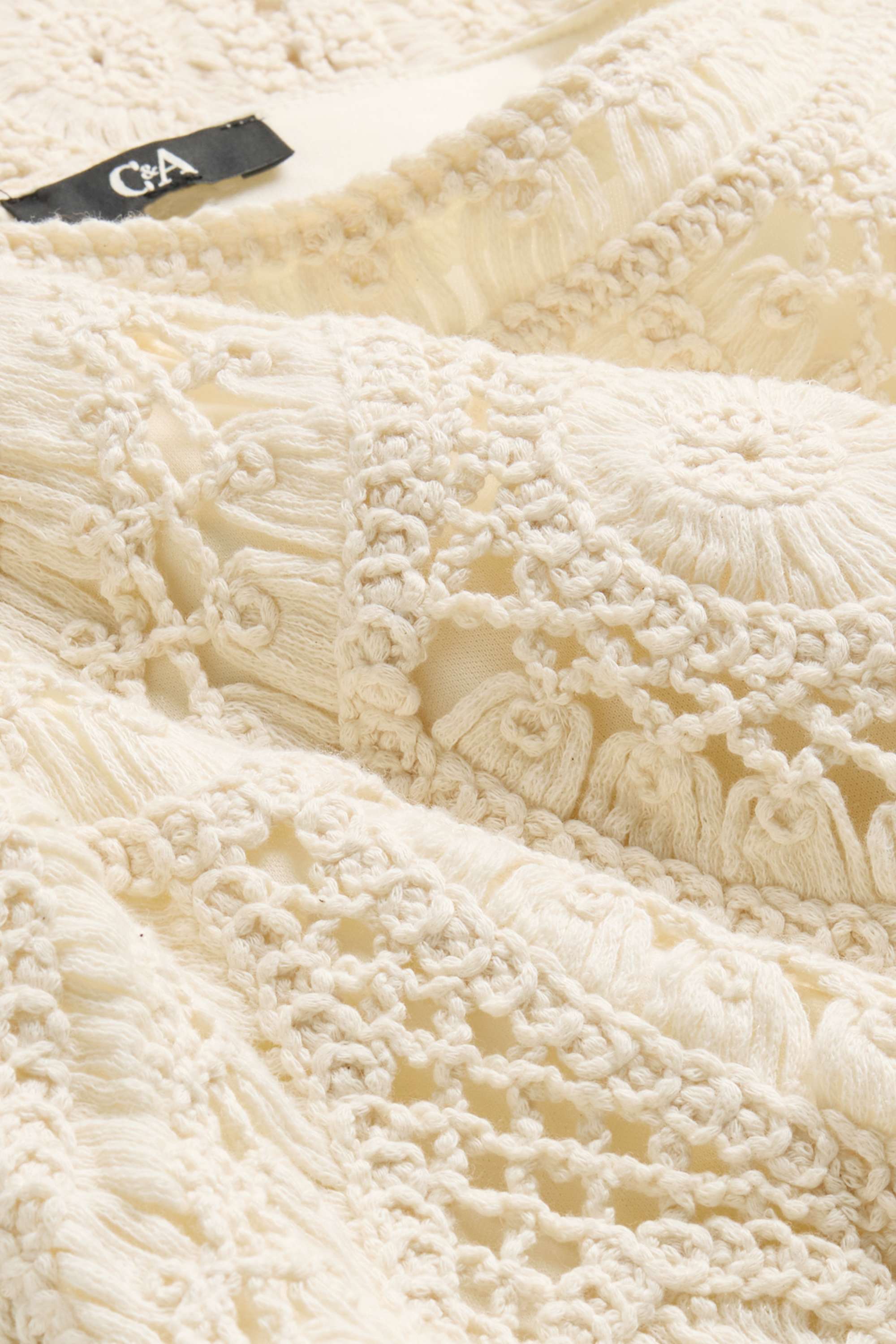 Crocheted dress - textured beige