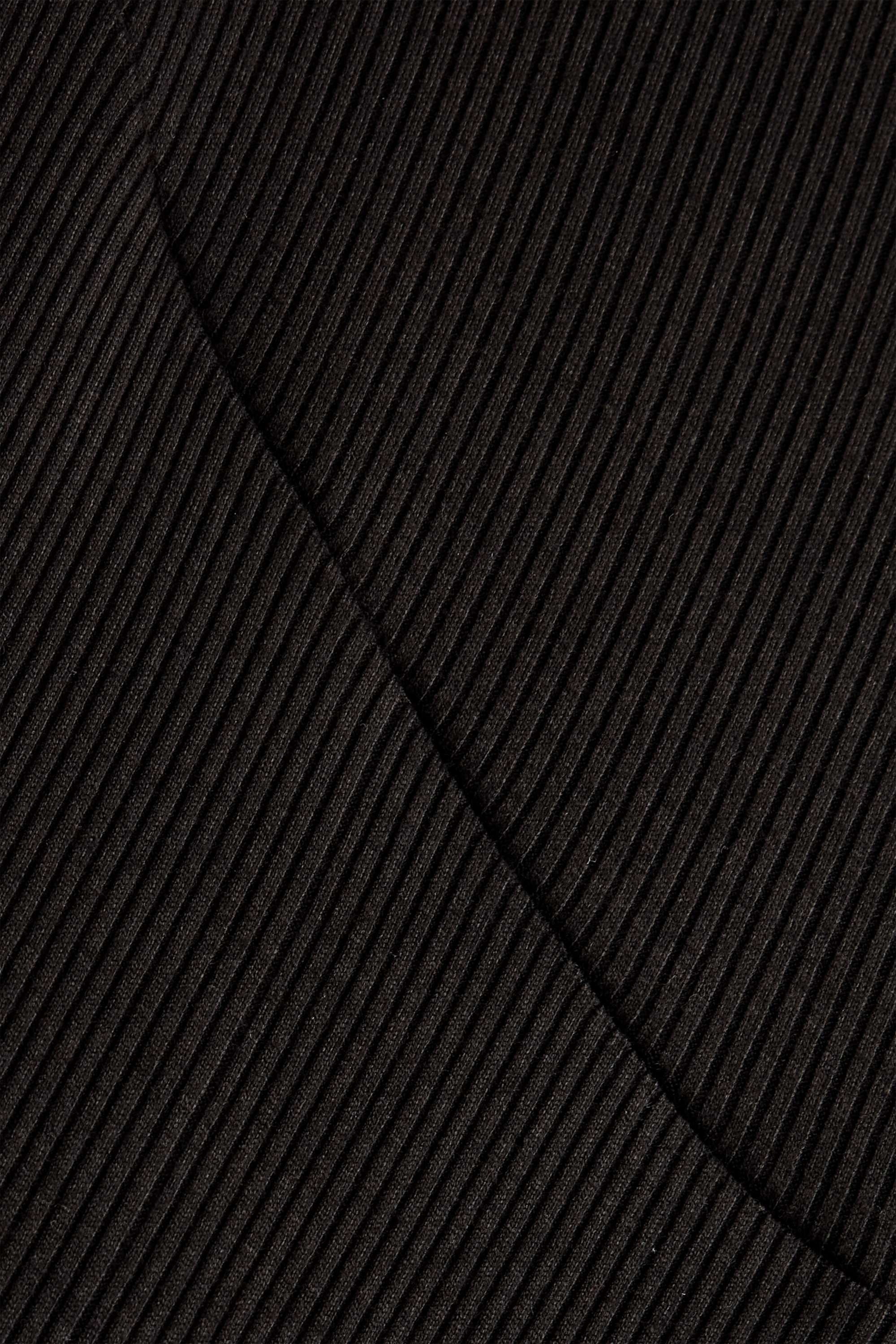 Jersey maternity trousers - ribbed black (2)