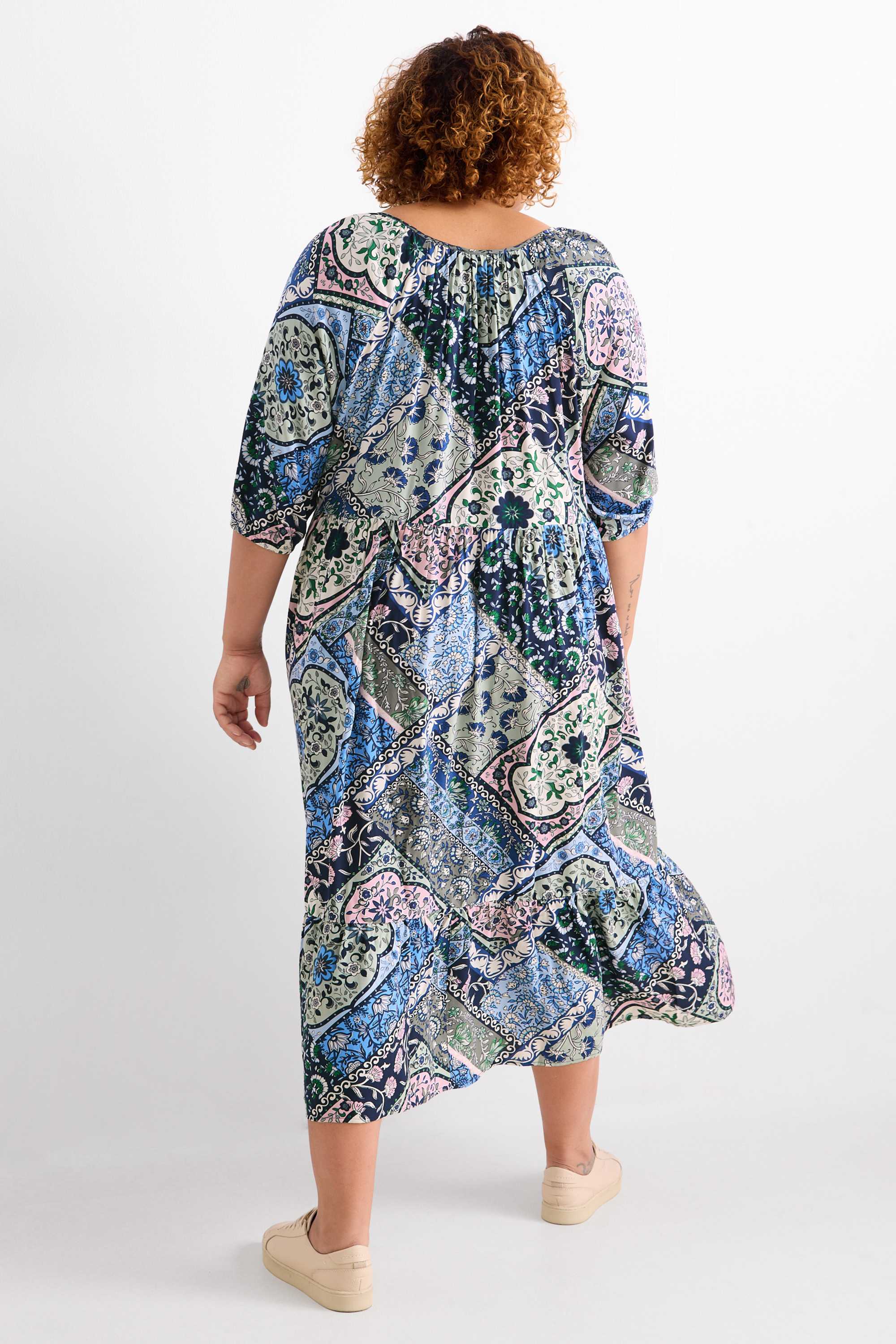 A-line dress - patterned multicoloured