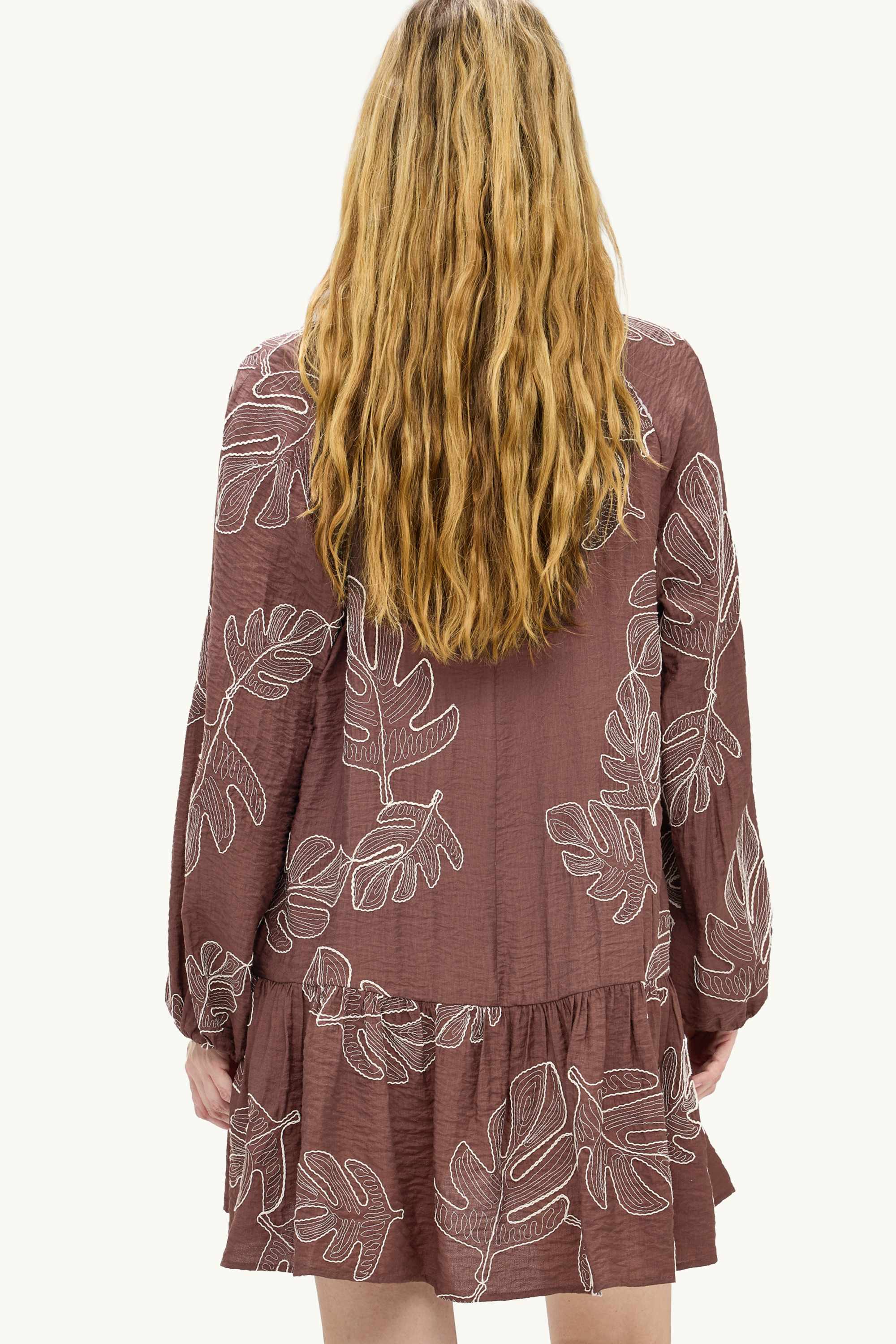 Dress - patterned brown