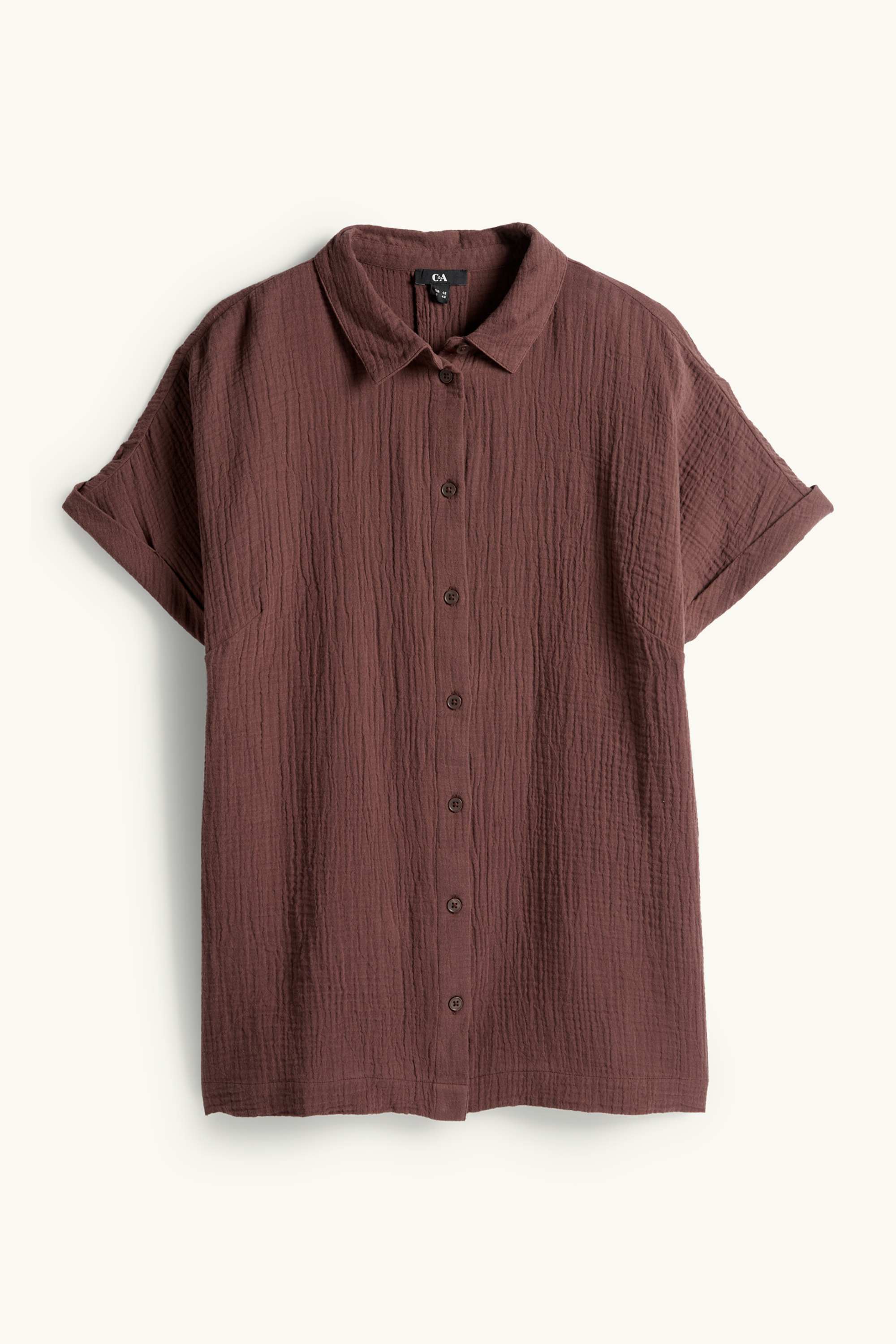 Cheesecloth blouse brown