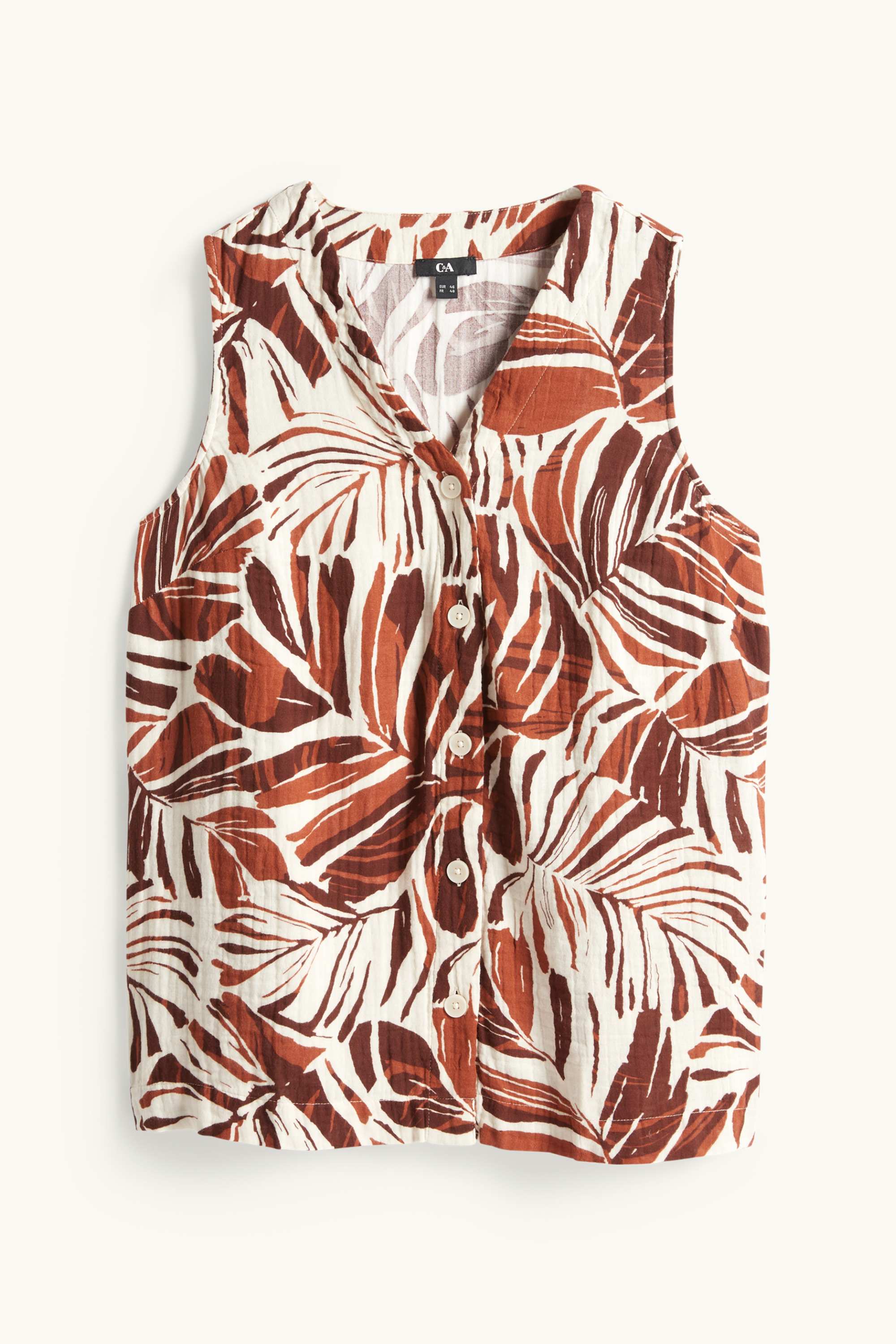 Waistcoat - patterned beige / brown