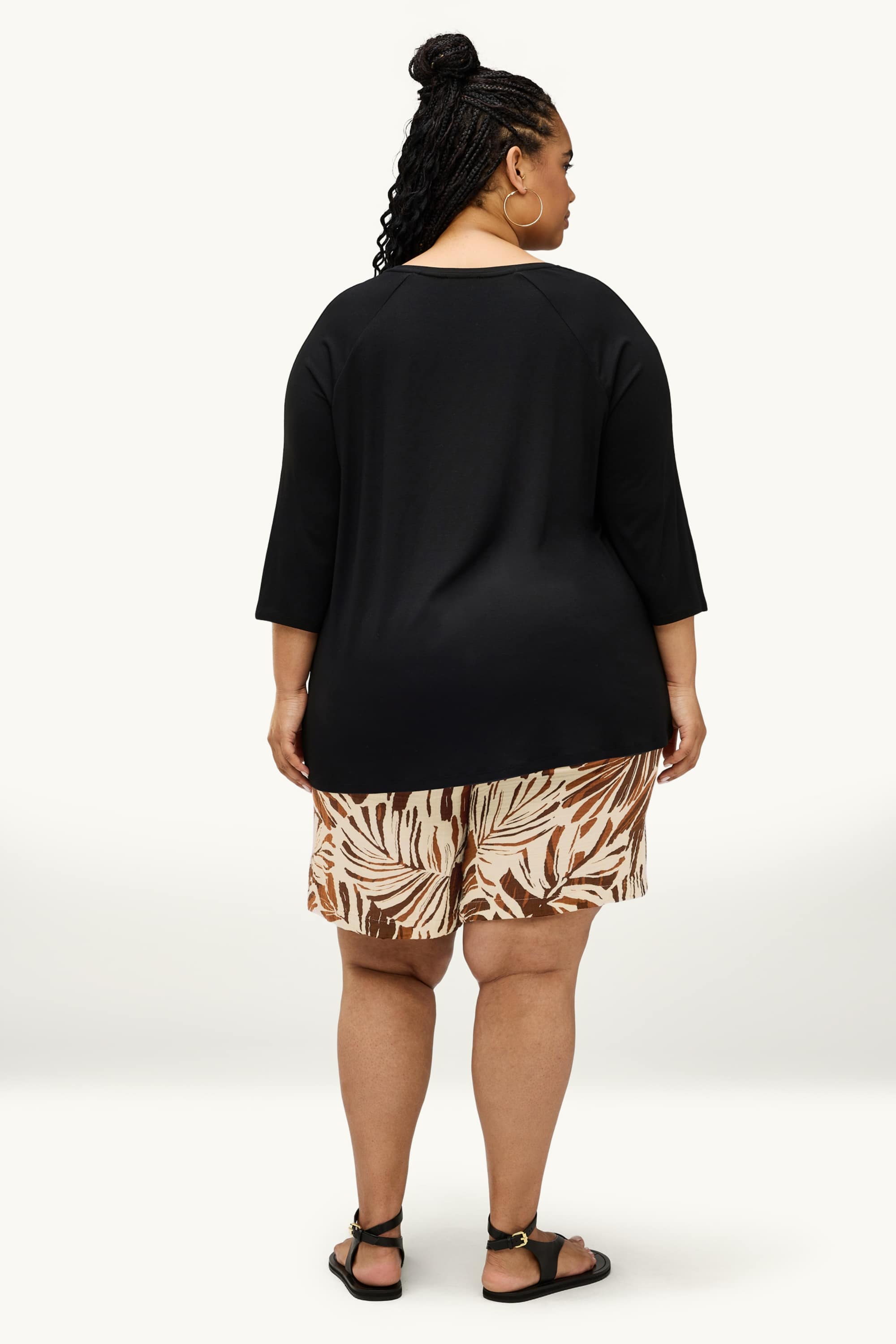 Cheesecloth shorts - patterned brown