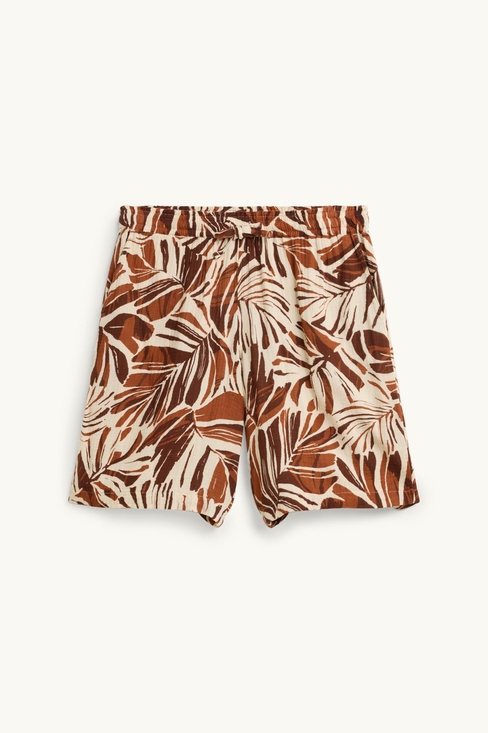 Cheesecloth shorts - patterned brown