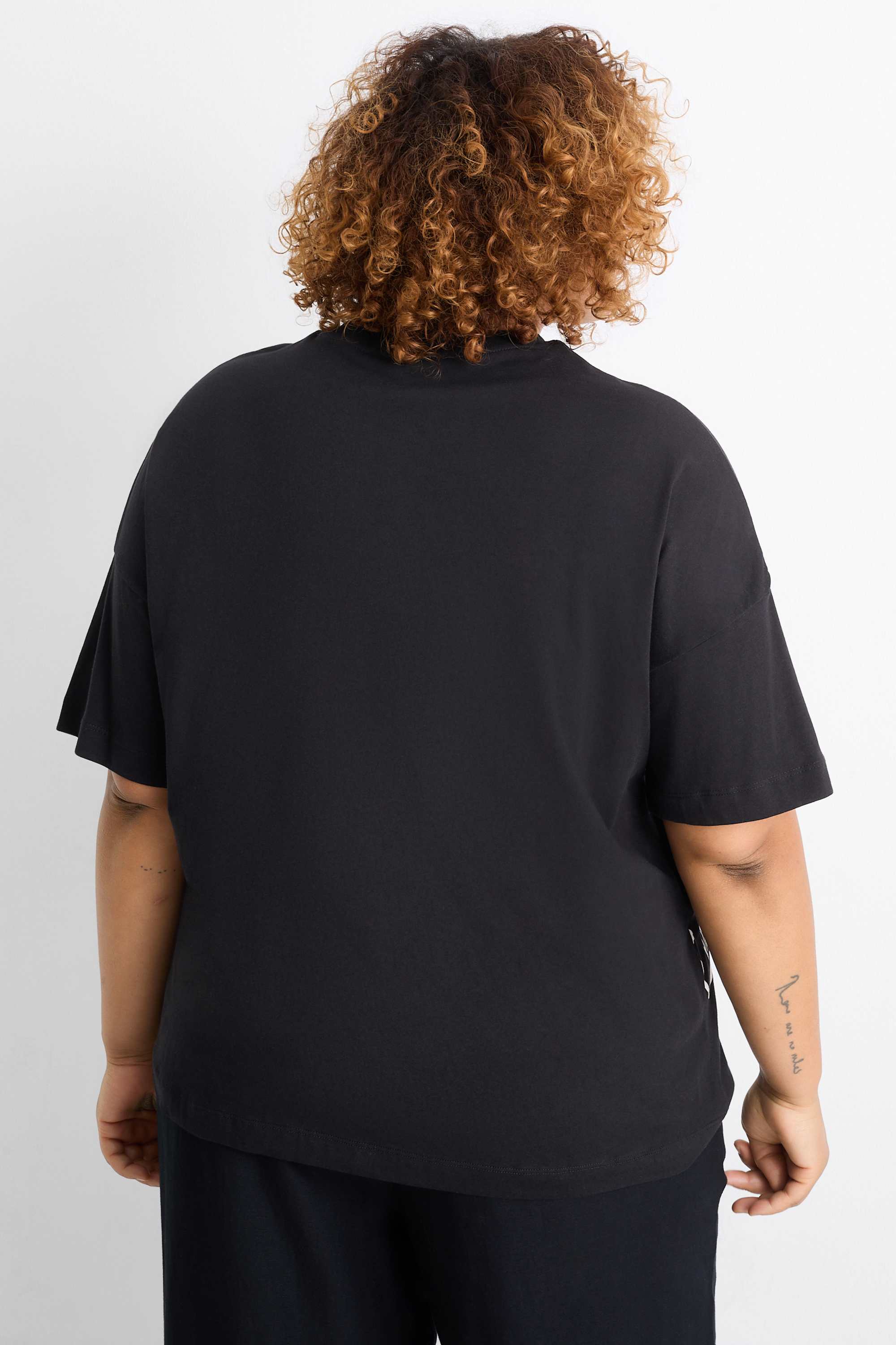T-shirt - regular fit black / white