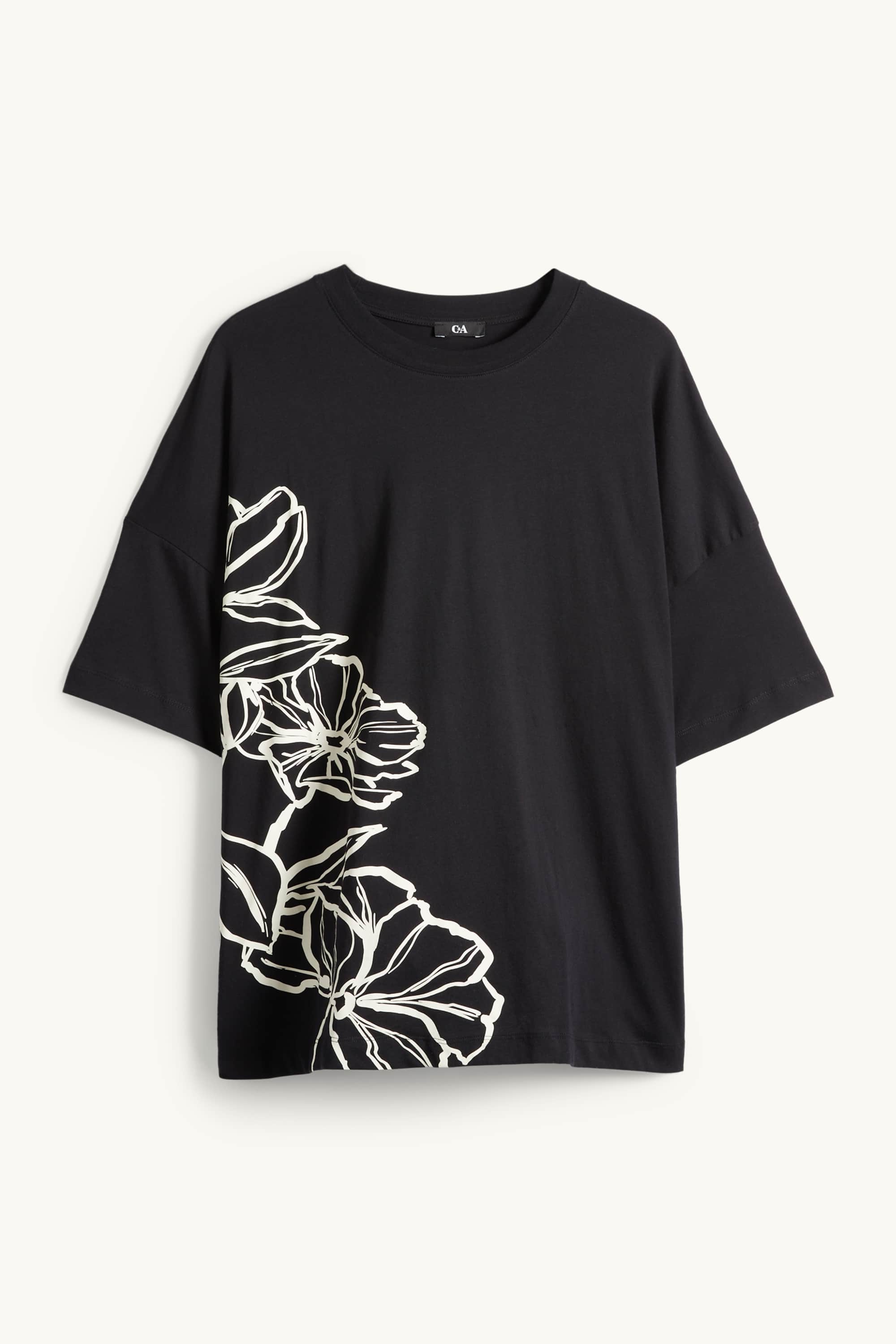 T-shirt - regular fit black / white