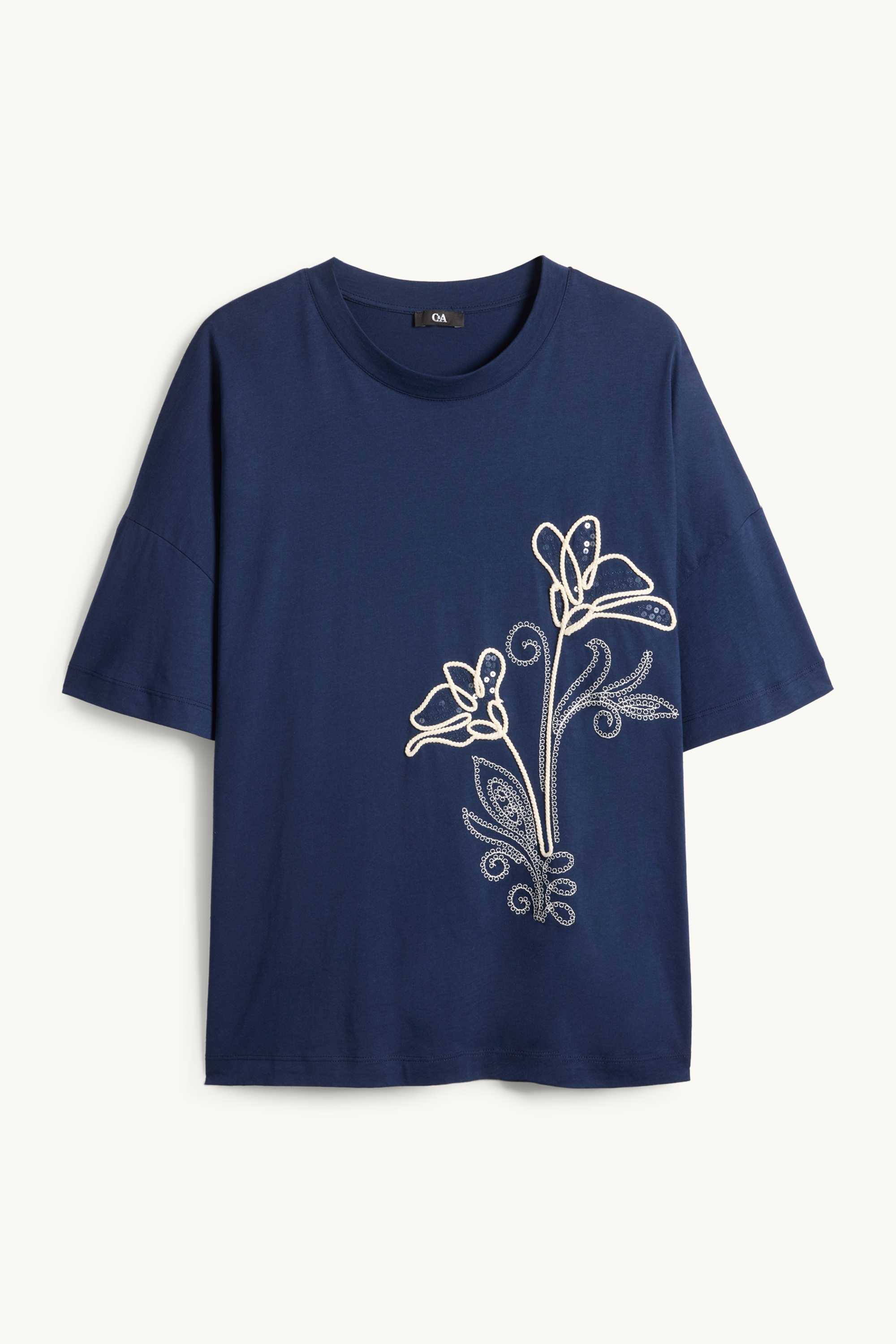 T-shirt - regular fit - shiny dark blue