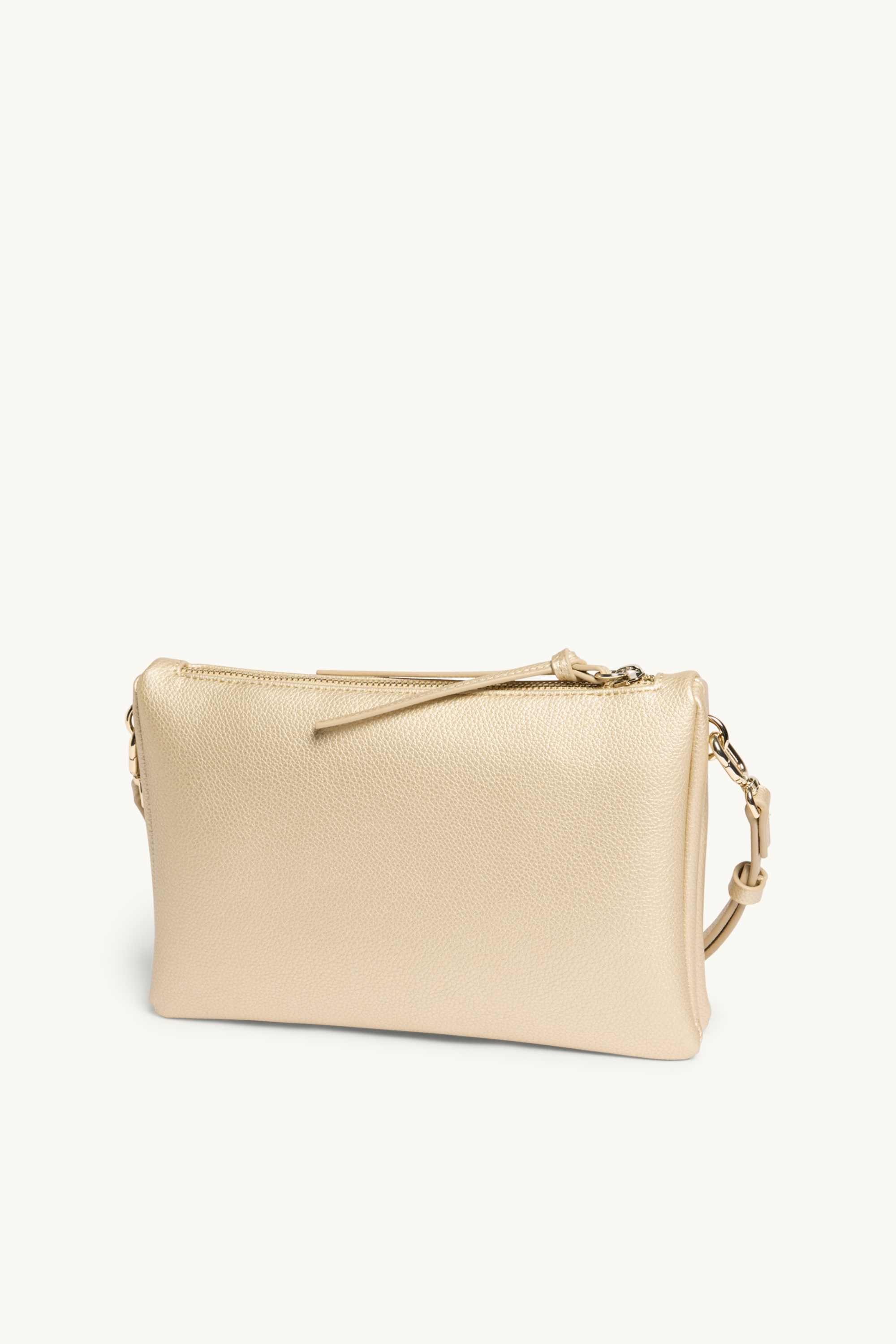 Crossbody bag with detachable bag strap - faux leather creme