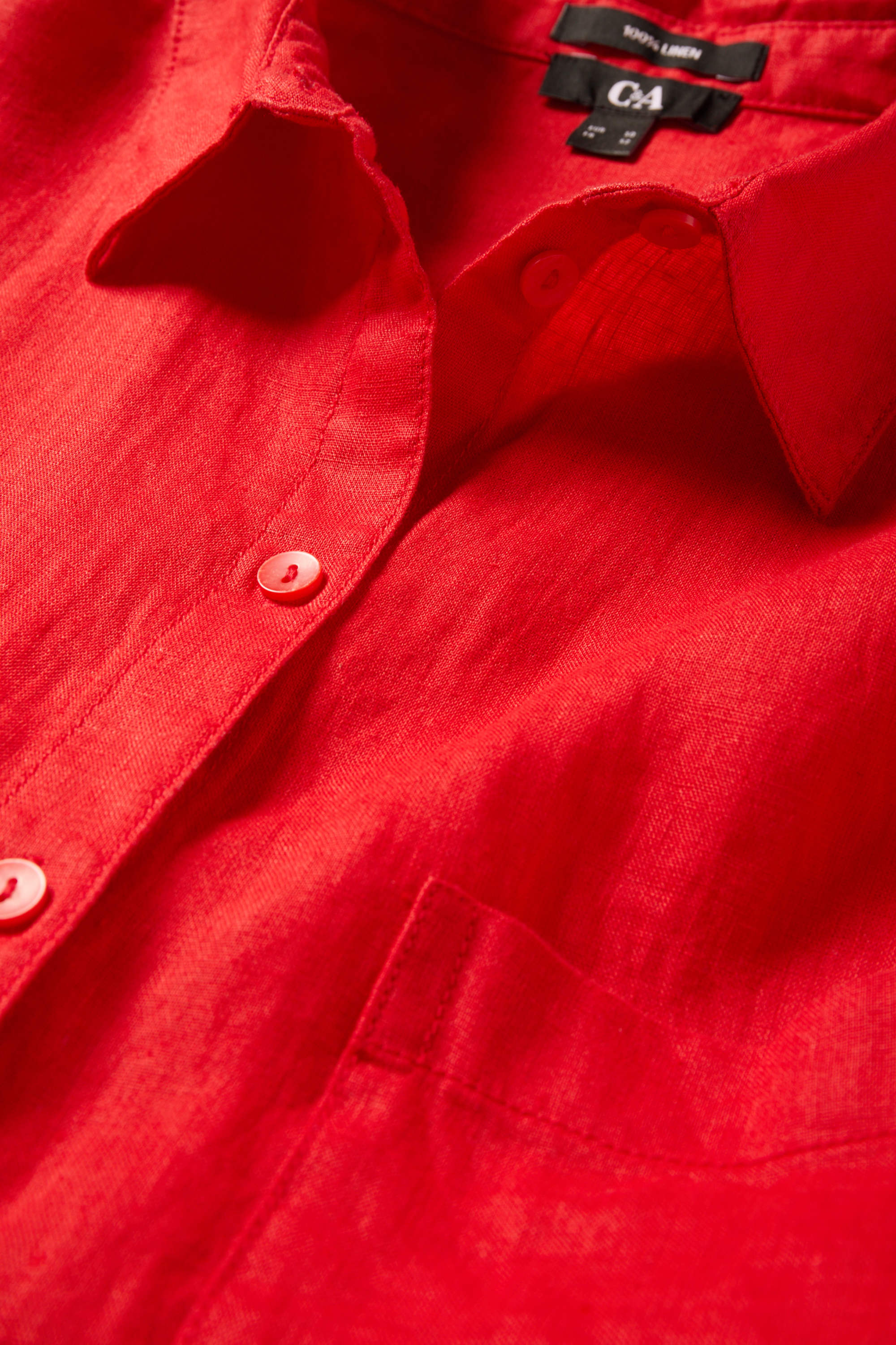 Linen blouse red