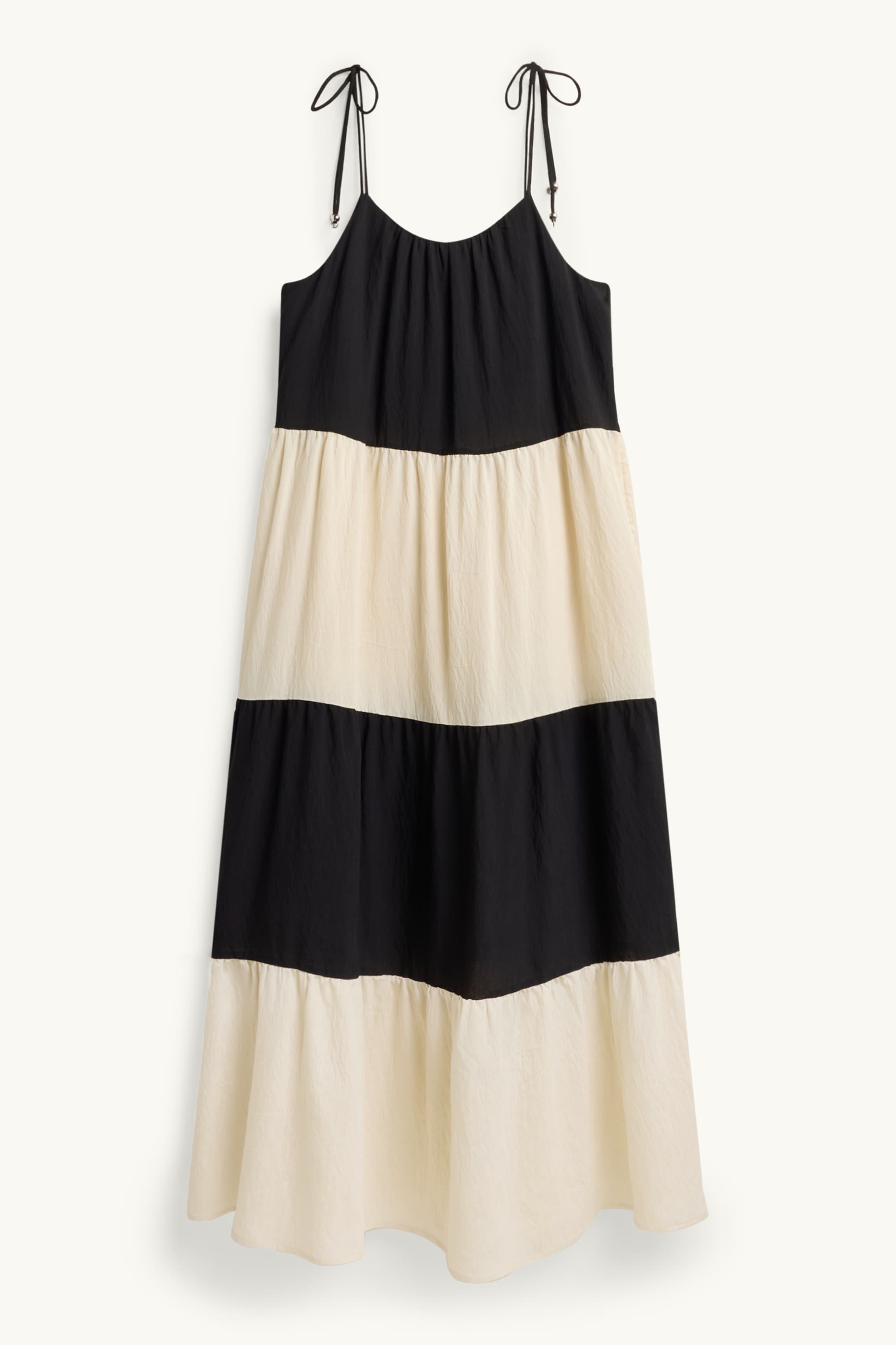 A-line dress - striped black / white