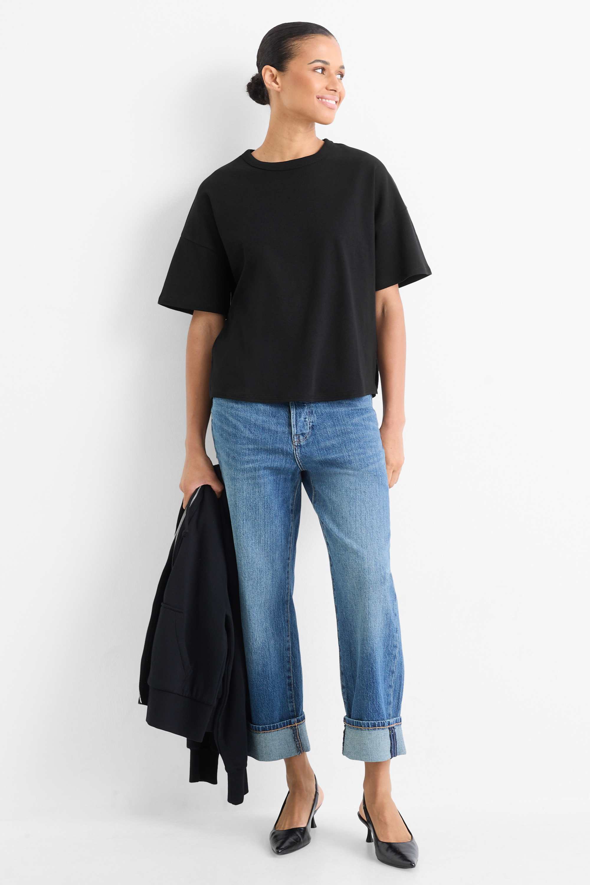 T-shirt - oversized black