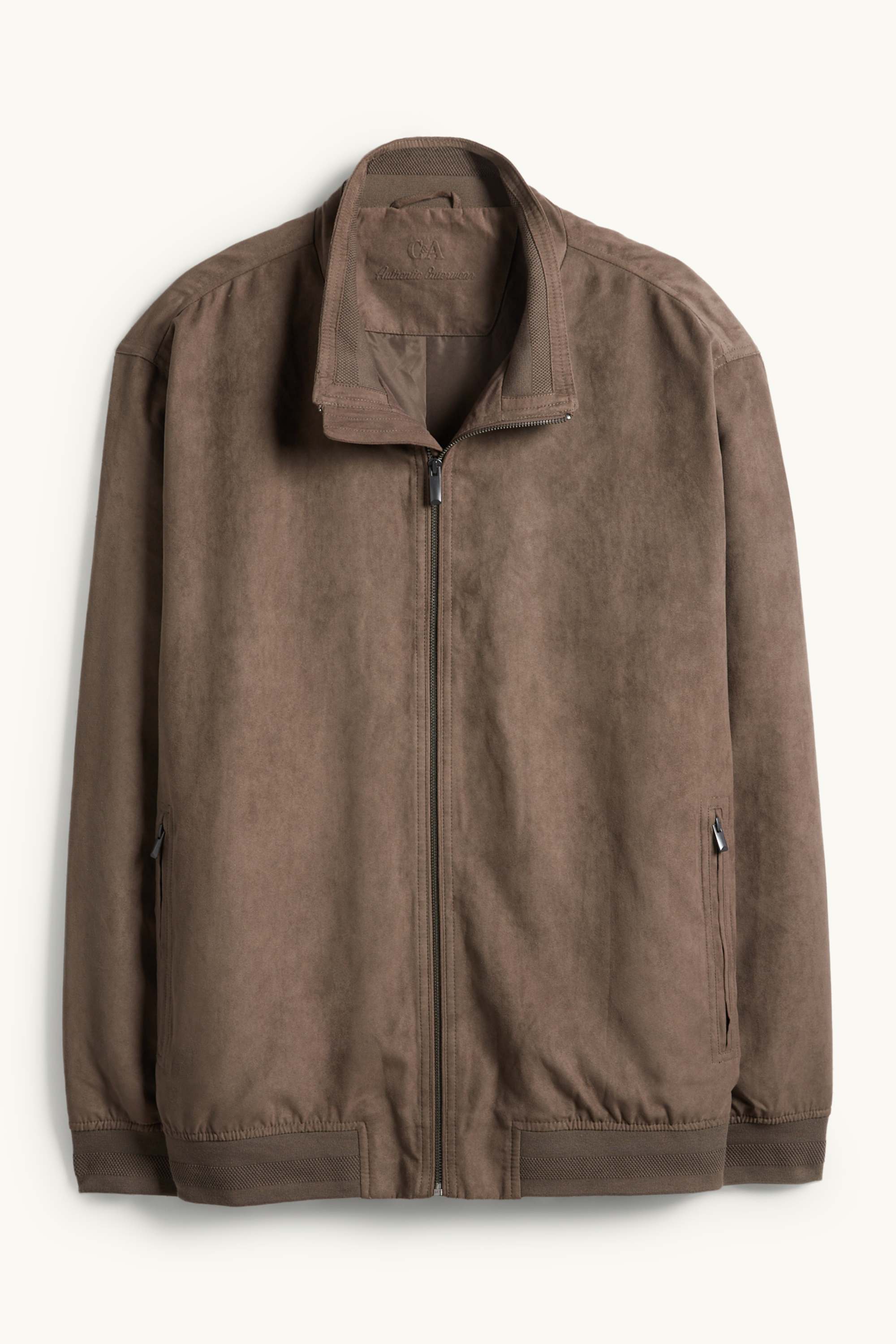Bomber jacket - faux leather dark brown