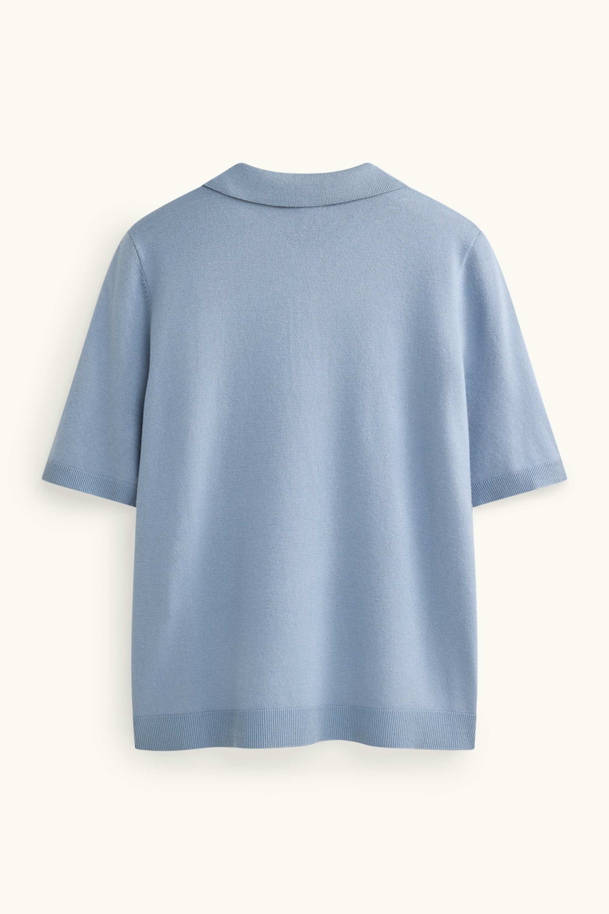 Knitted polo shirt - regular fit light blue
