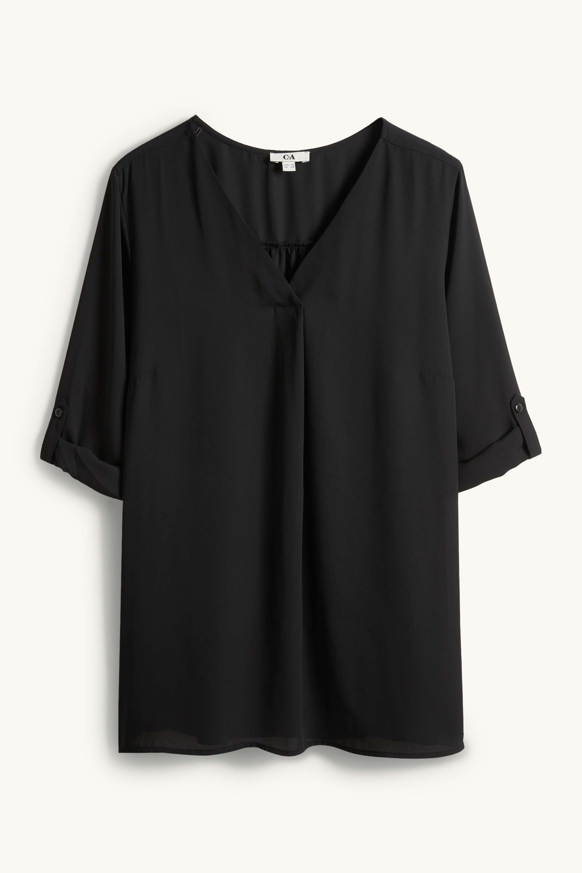 V-neck blouse black