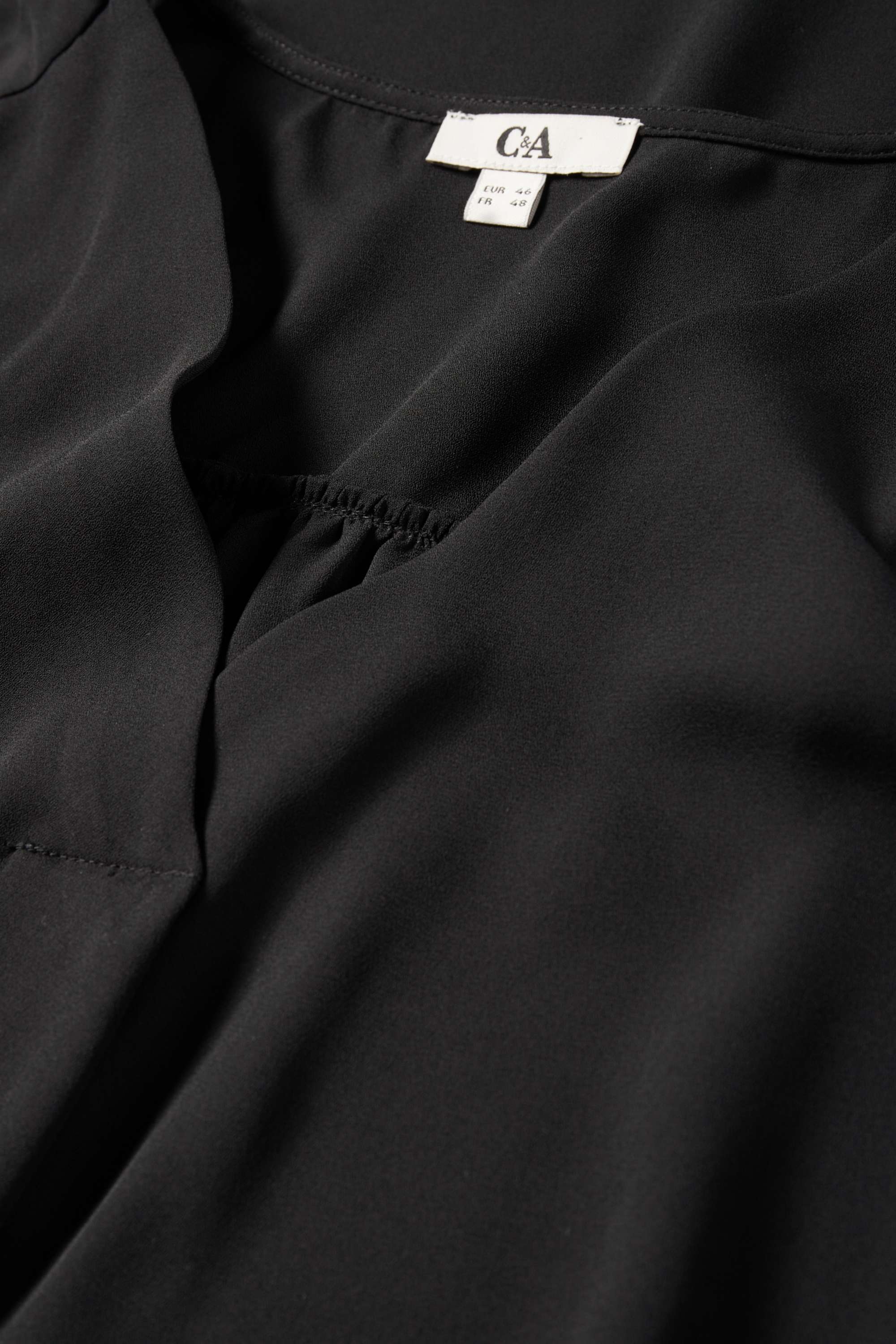 V-neck blouse black