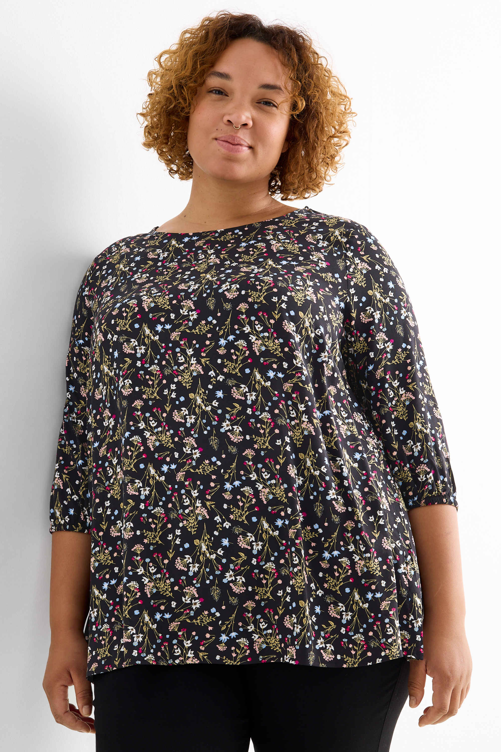 Blouse - floral black