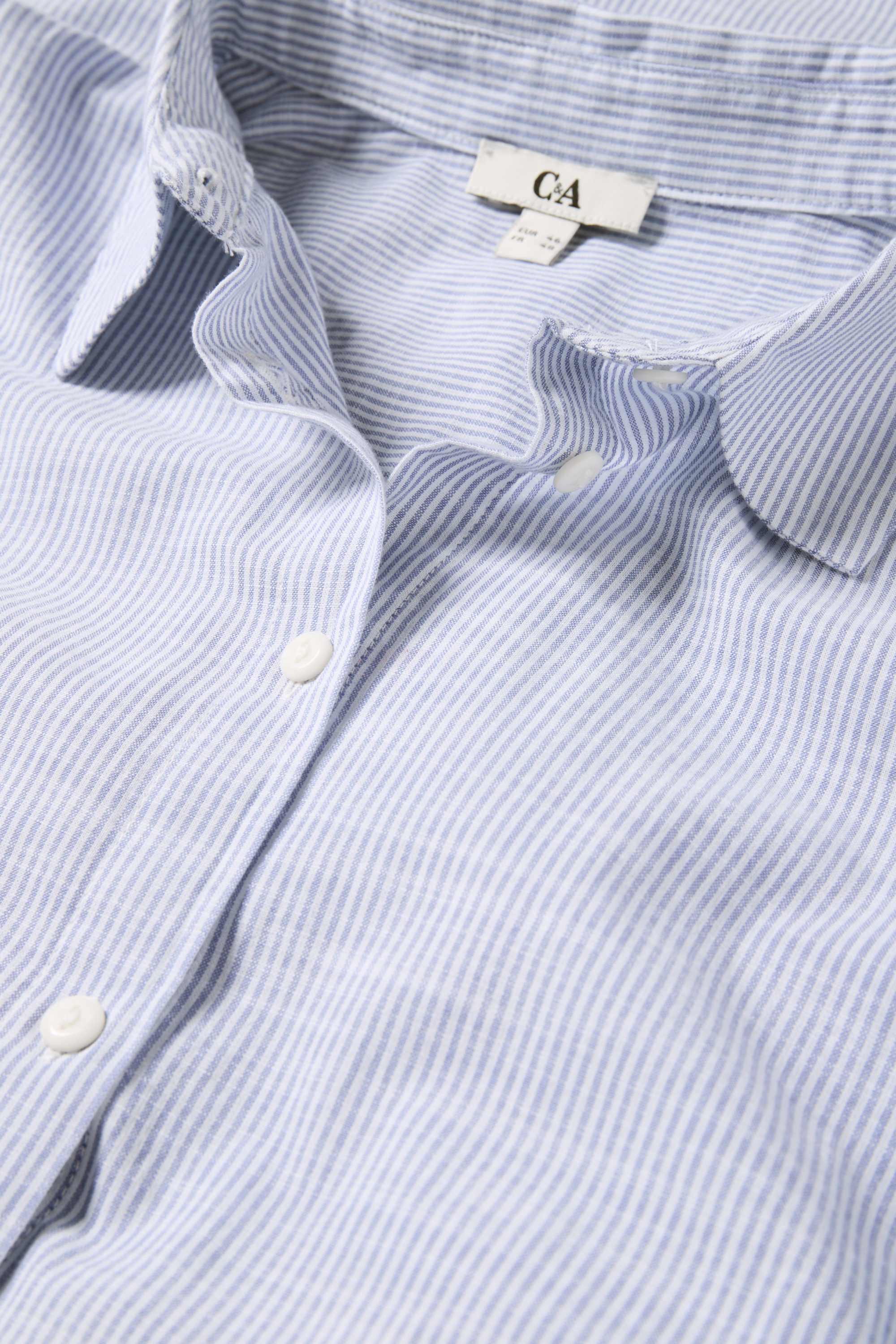 Blouse - striped white / light blue