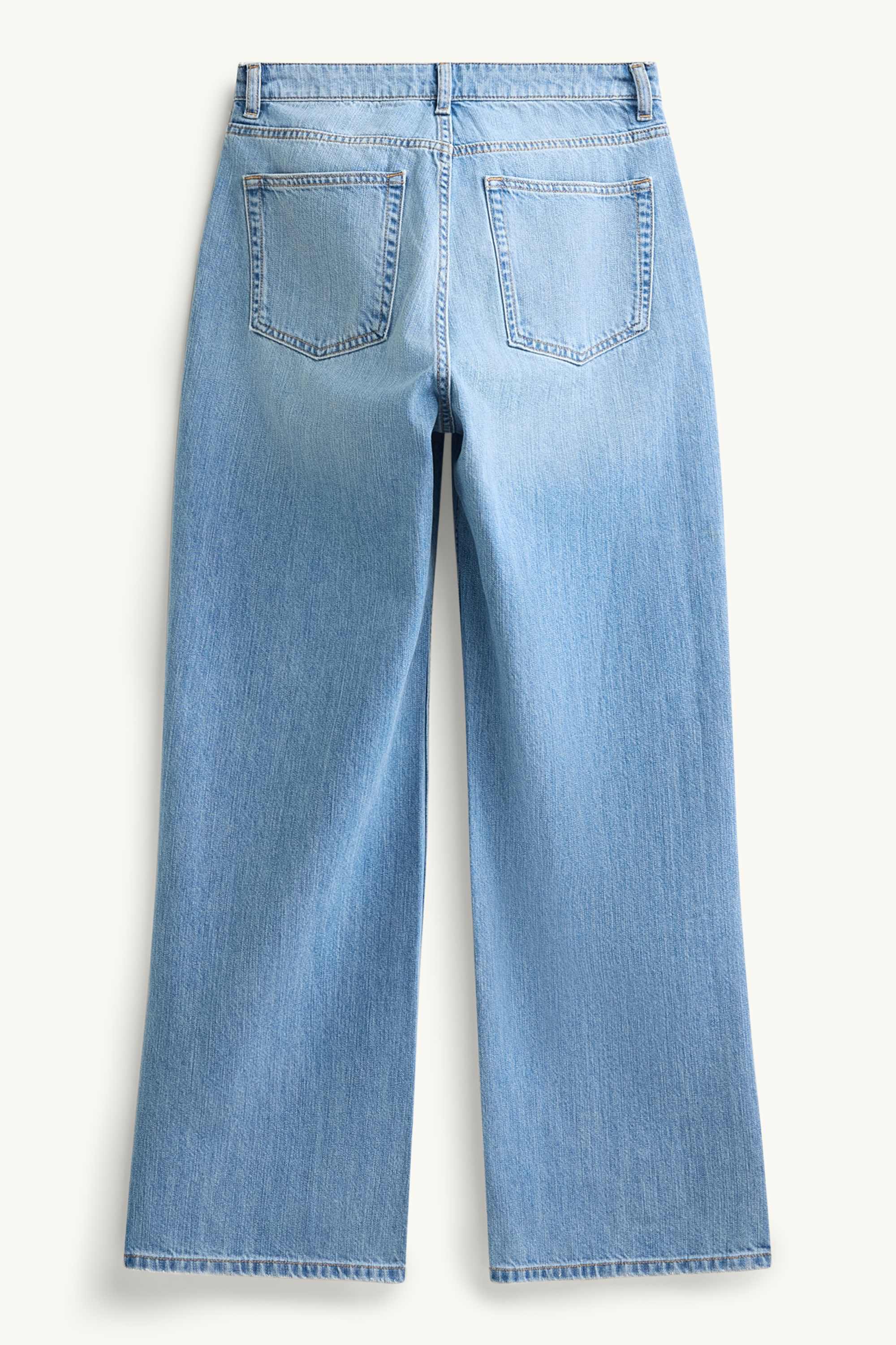 Baggy jeans - mid-rise waist denim-light blue
