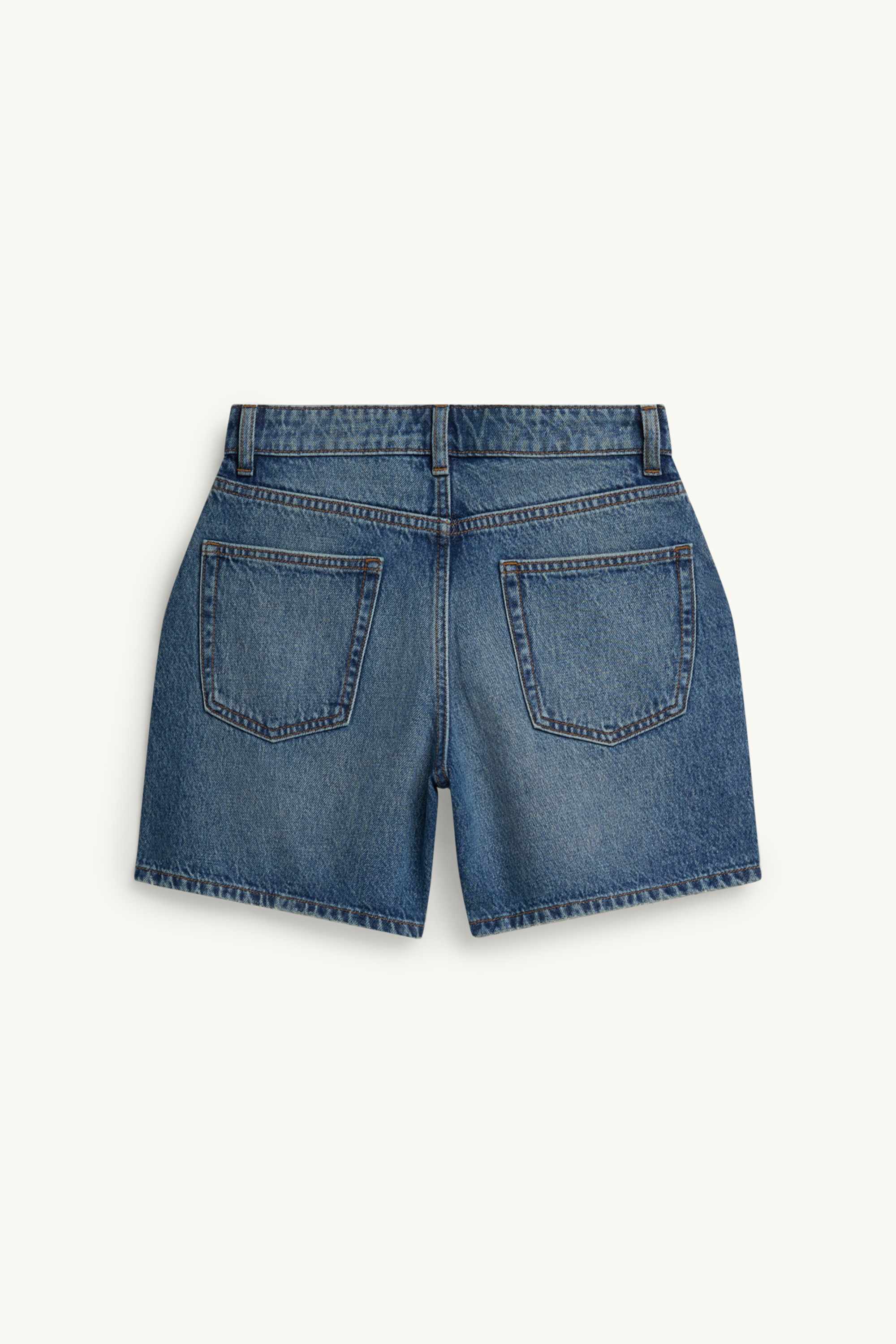 Mom shorts - mid-rise waist denim-dark blue