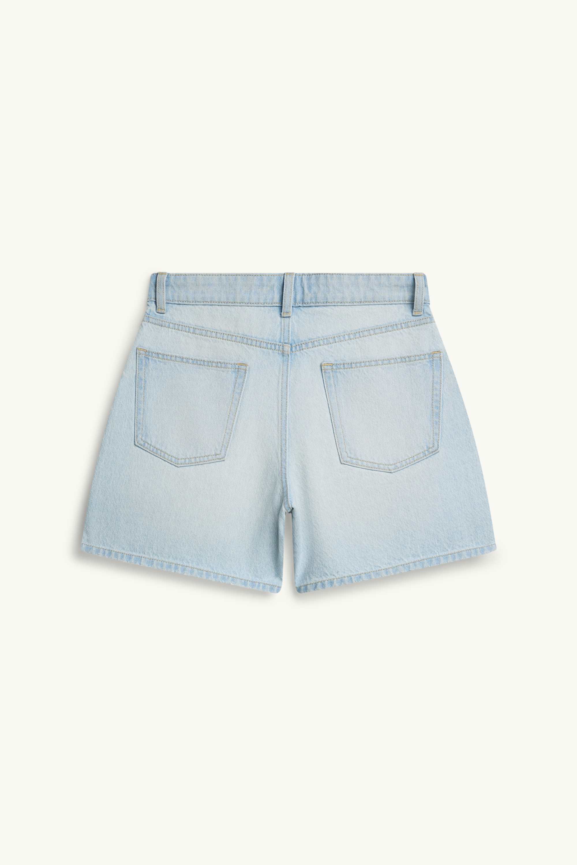 Mom shorts - mid-rise waist denim-light blue