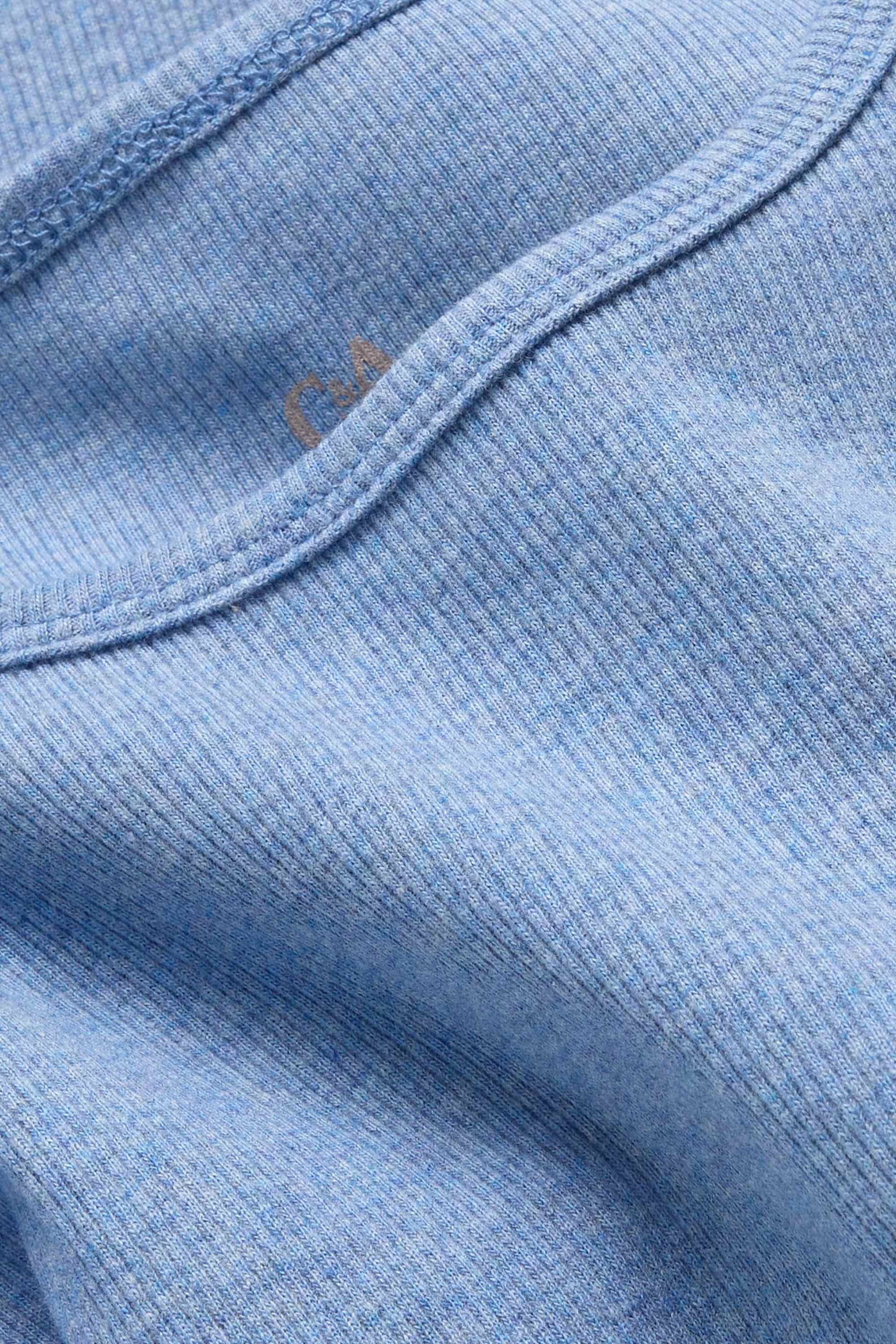 T-shirt - slim fit - ribbed blue