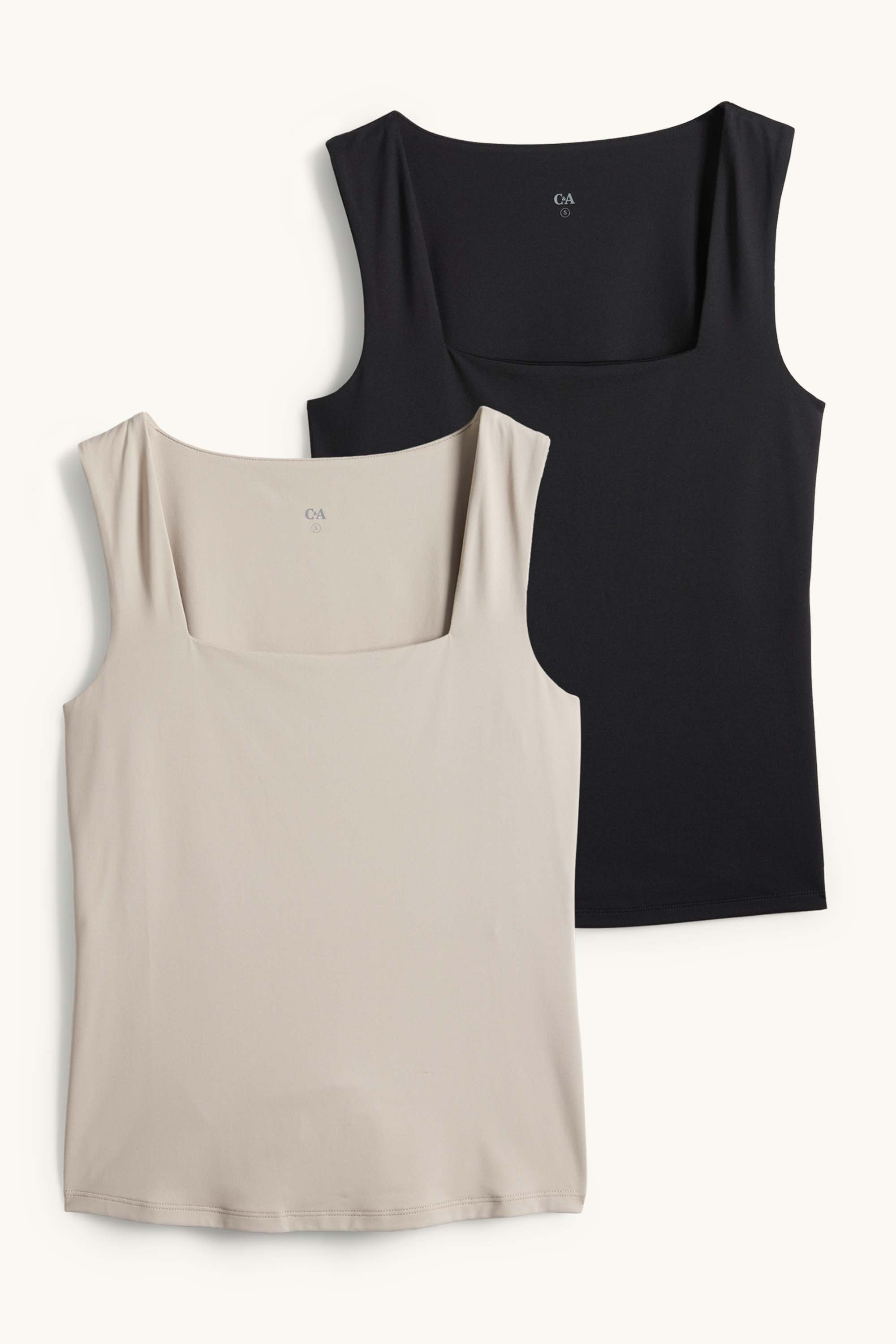 Multipack of 2 - top black / beige
