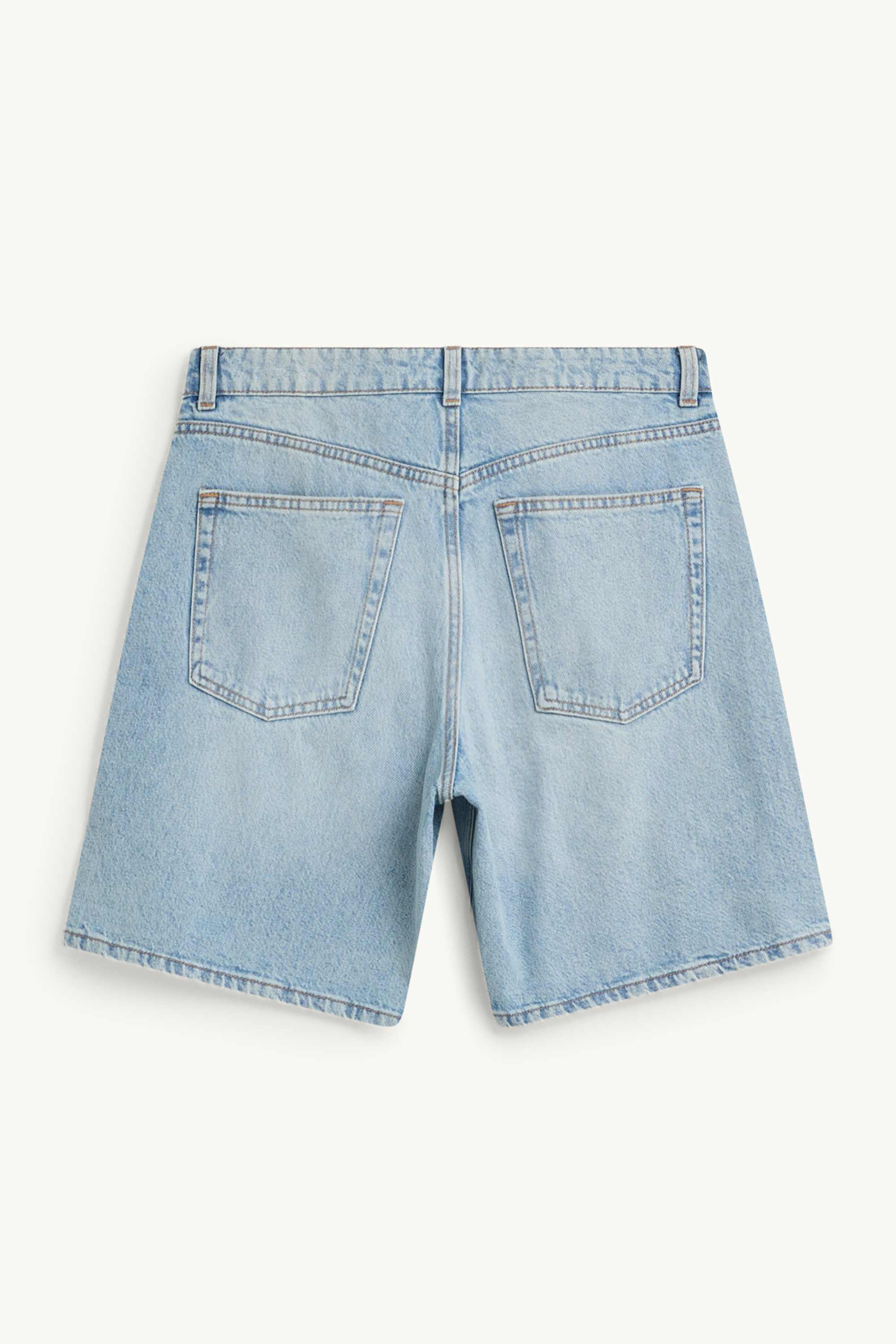 Denim Bermuda shorts - low-rise waist light blue