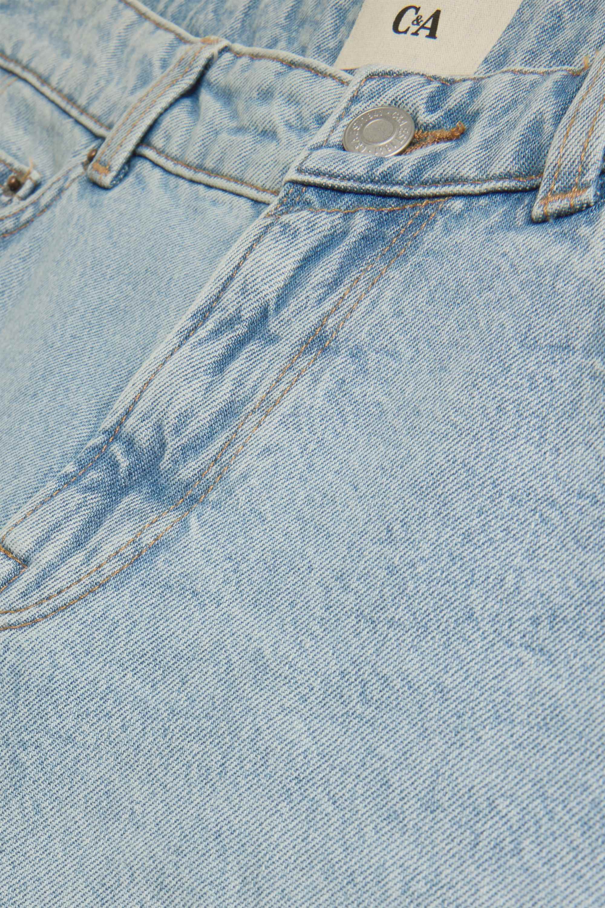 Denim Bermuda shorts - low-rise waist light blue