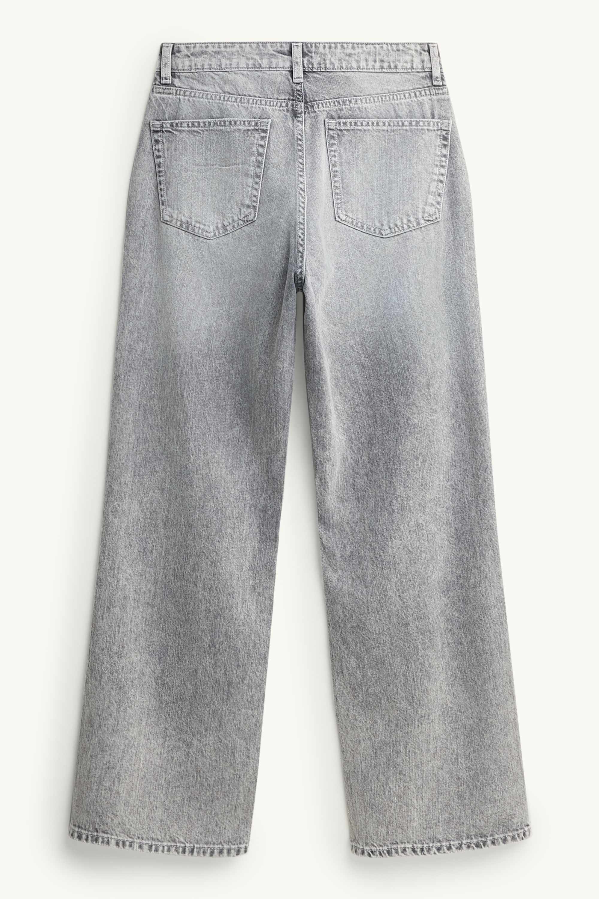 Baggy jeans - mid-rise waist denim-light gray
