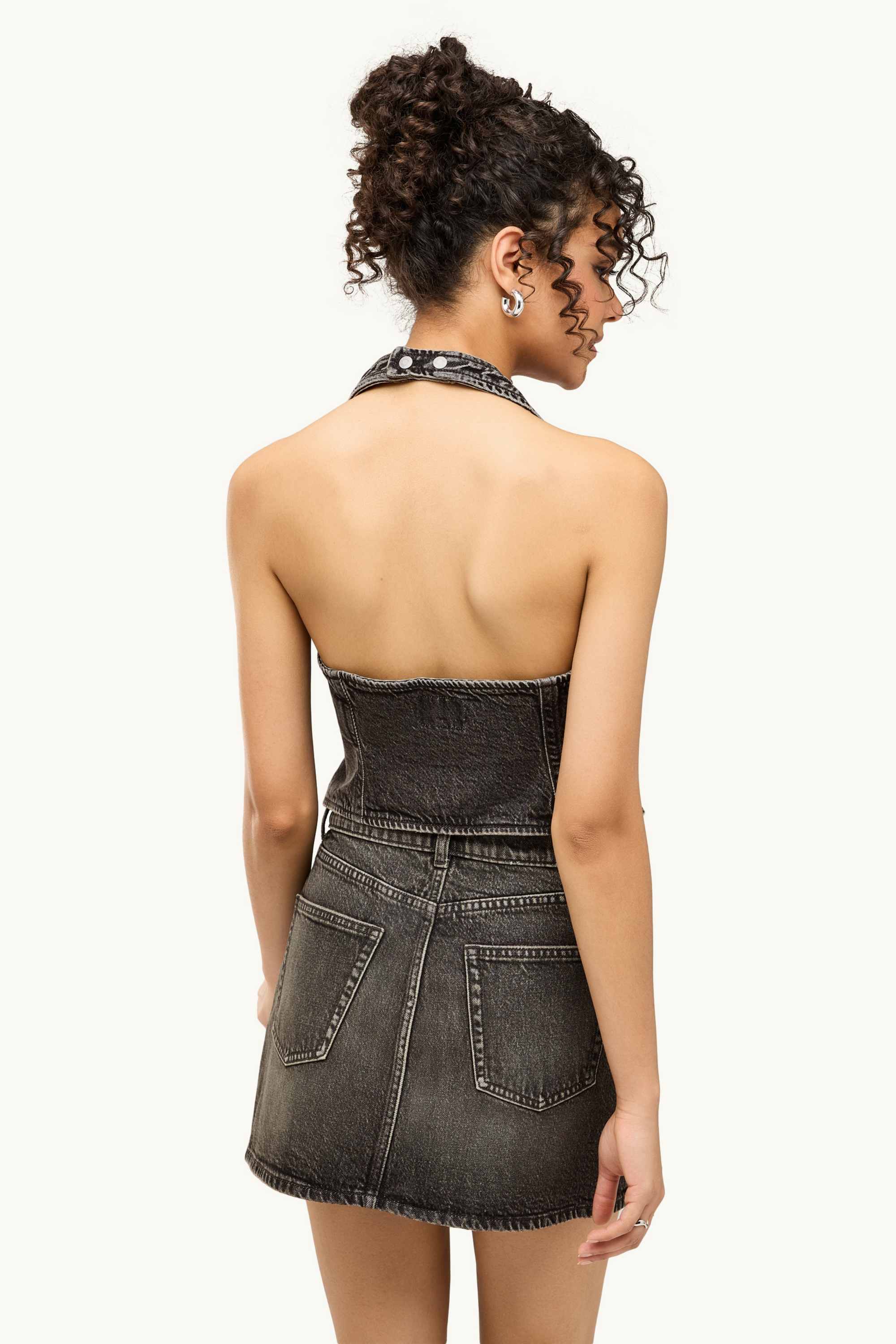 Denim top denim-gray