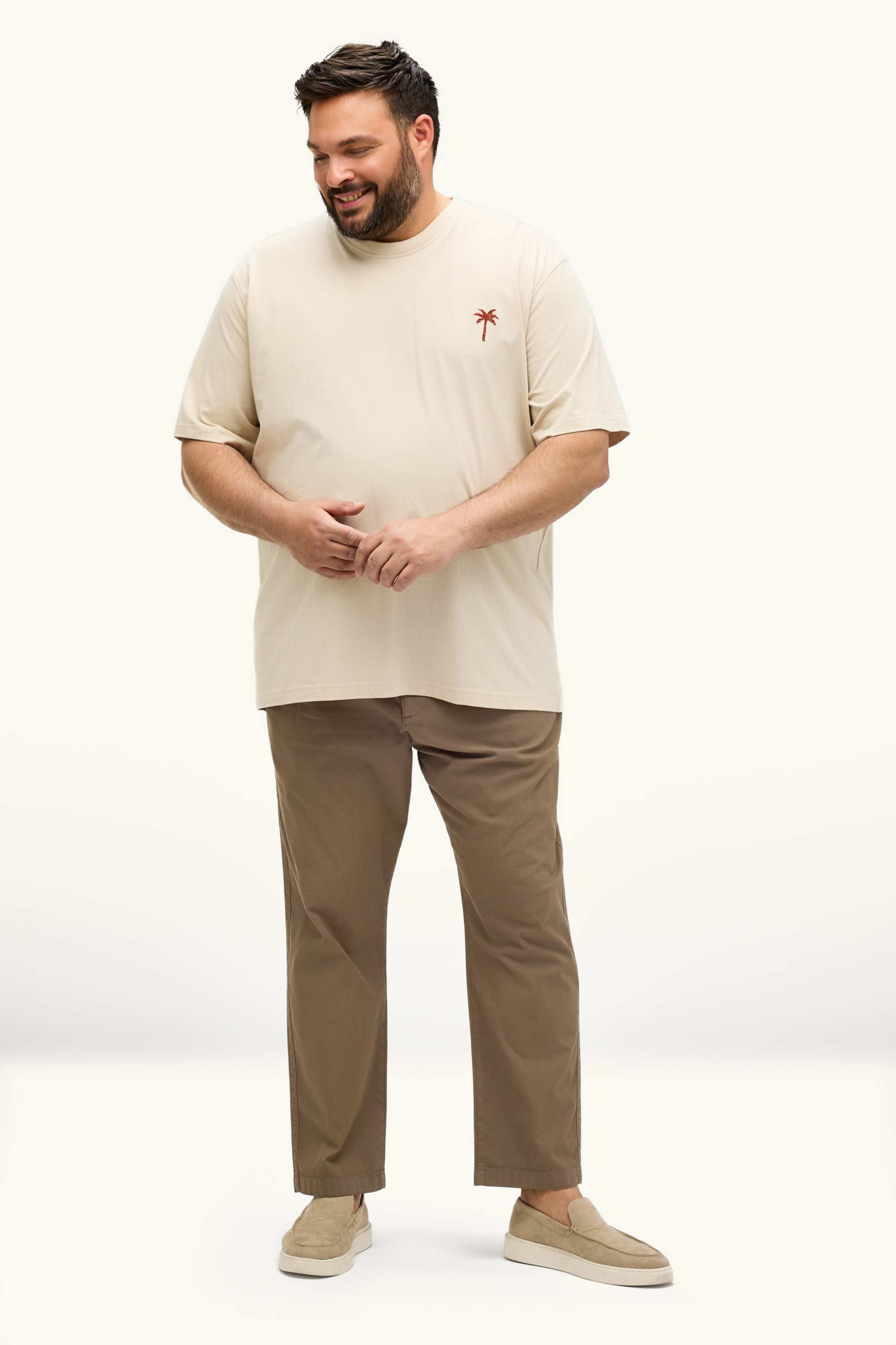 Chinos - tapered fit - textured brown