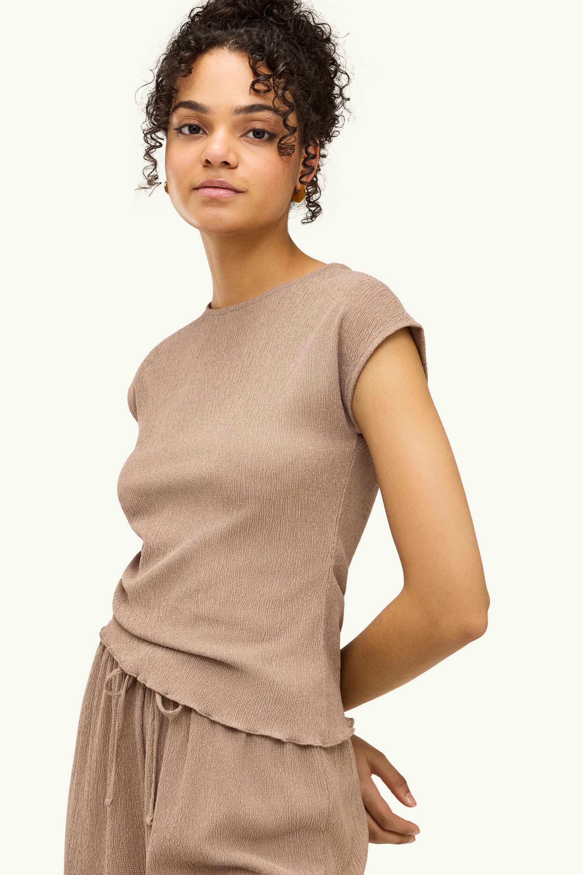 T-shirt - regular fit light brown